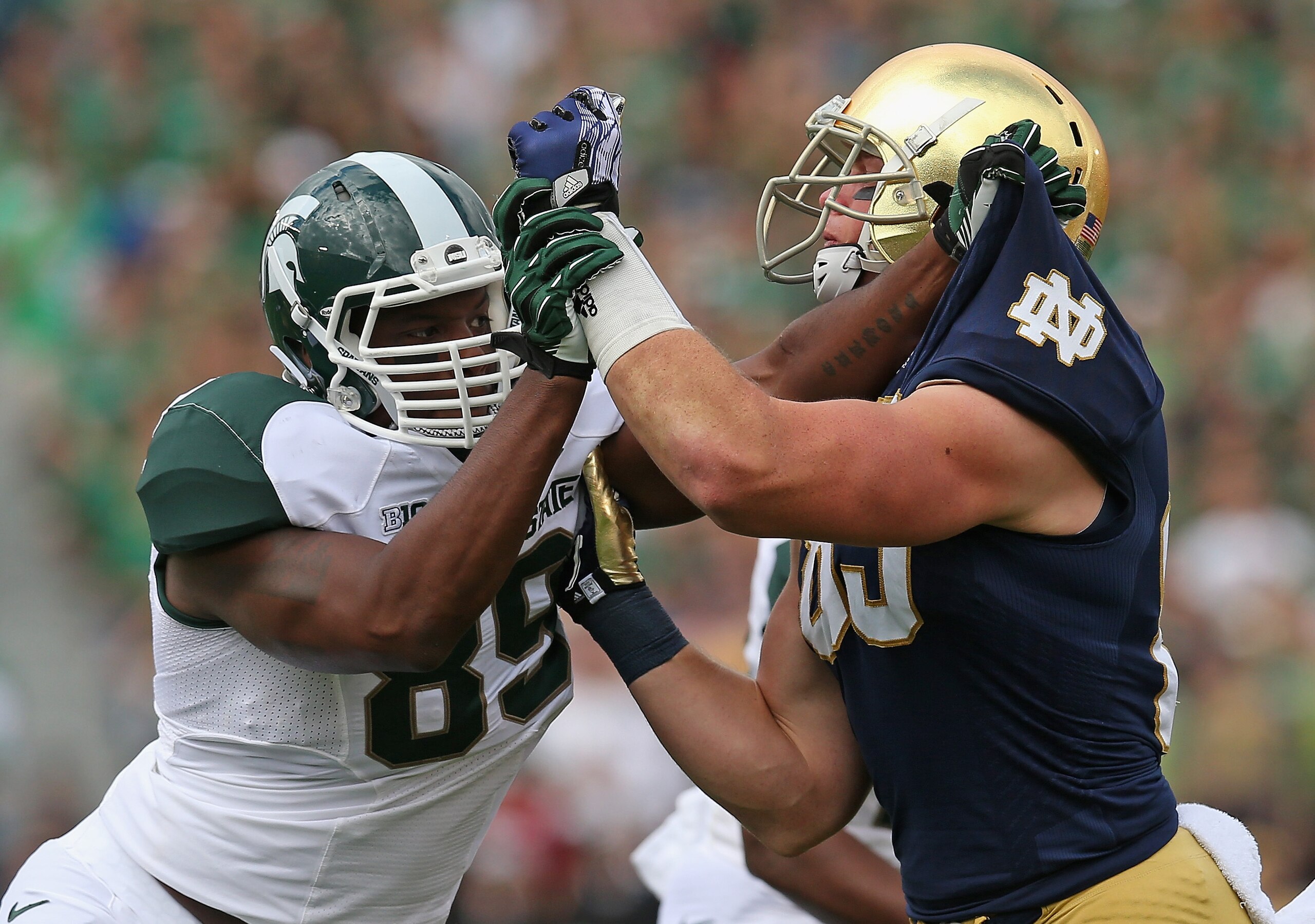 Notre Dame TE Troy Niklas (right) could help the Dolphins as both a pass-catcher and a blocker.