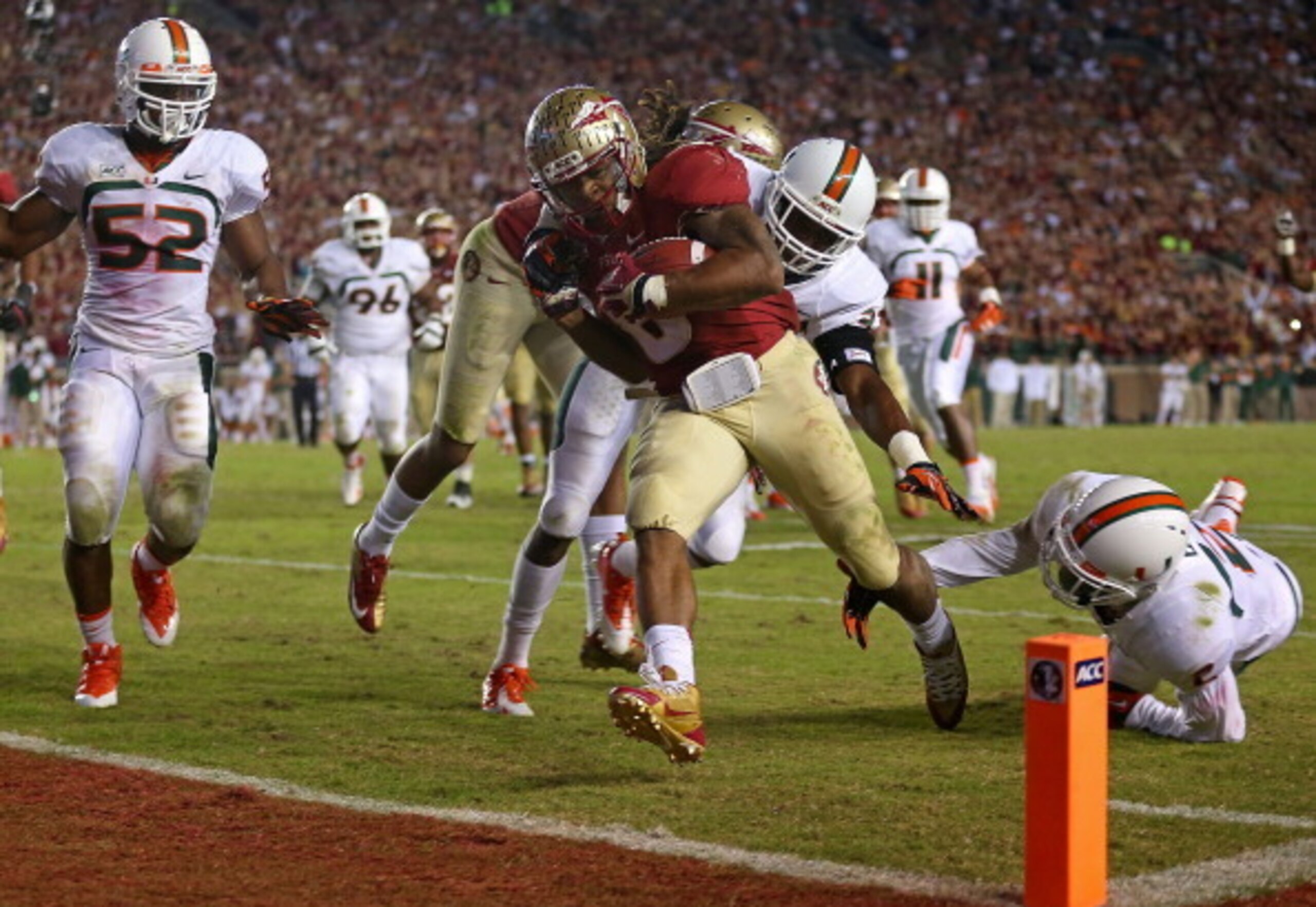 The Dolphins visited with Florida State RB Devonta Freeman (middle) before the draft.