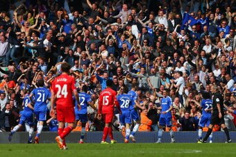 Chelsea's second goal iced their win against Liverpool and did further damage to Liverpool's goal difference. Chelsea's second goal iced their win against Liverpool and did further damage to Liverpool's goal difference.