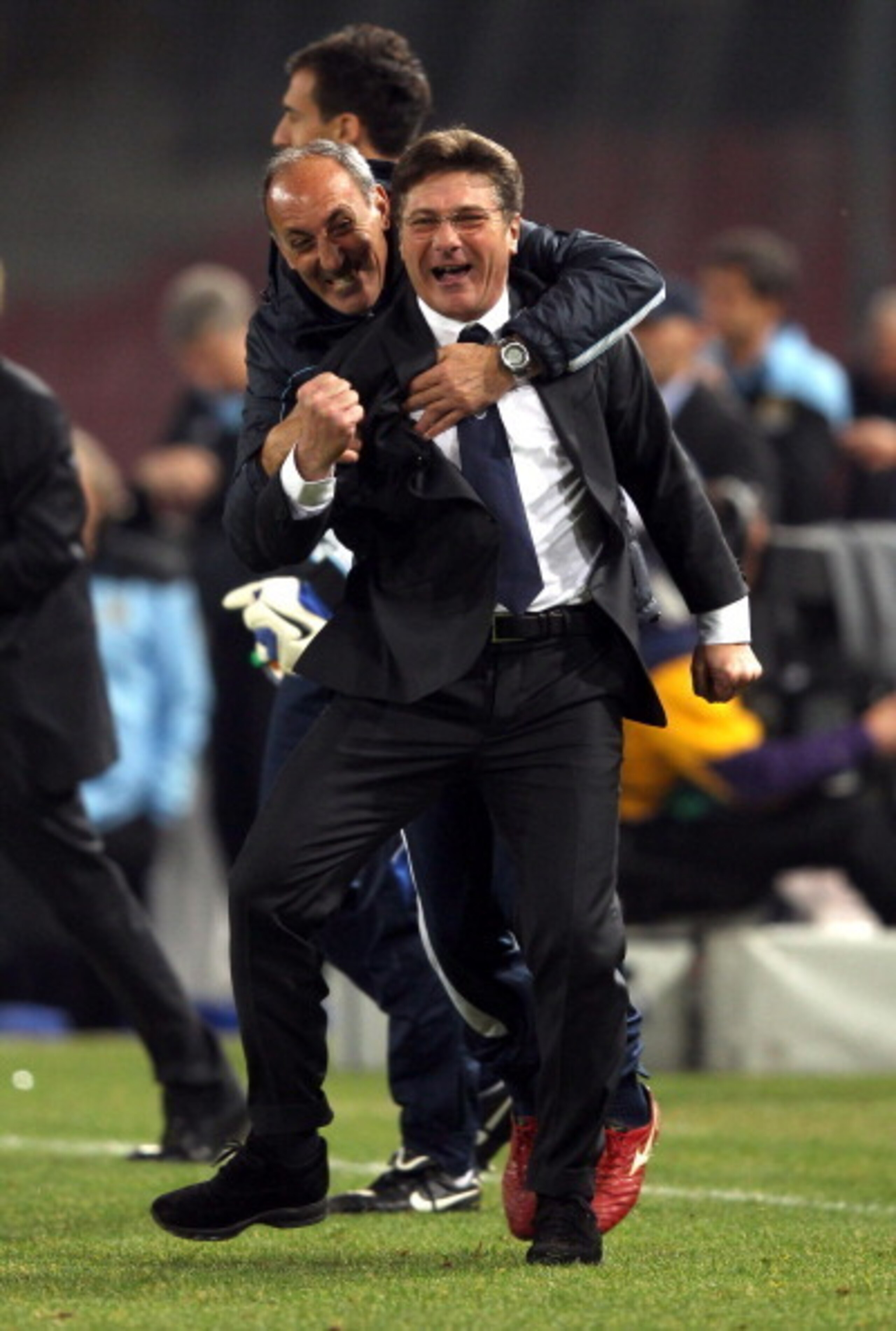 Mazzarri celebrates a goal during Napoli's Champions League tie with Chelsea two seasons ago. Mazzarri celebrates a goal during Napoli's Champions League tie with Chelsea two seasons ago.