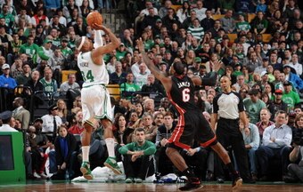 Throughout his career, Pierce has hit a number of big shots over James.