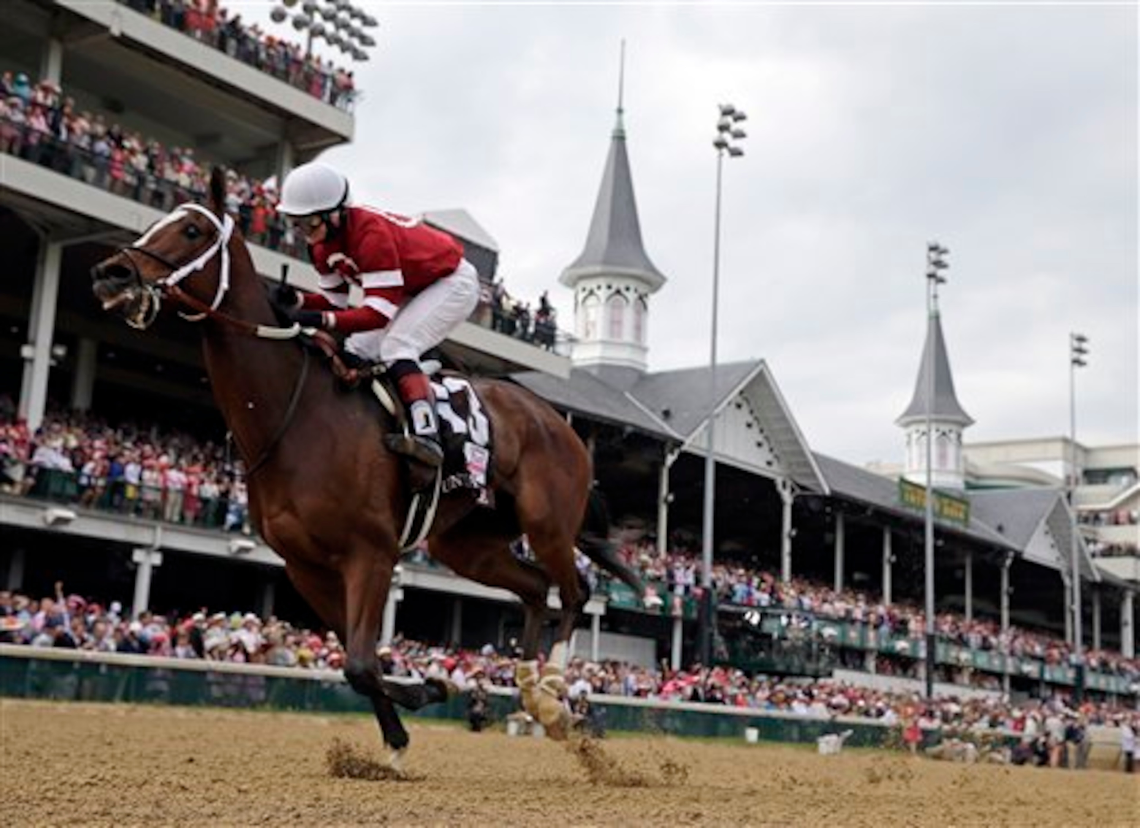 Jockey Rosie Napravnik won the Oaks on Friday. Can she do it on Vicar's in Trouble for the Derby? Jockey Rosie Napravnik won the Oaks on Friday. Can she do it on Vicar's in Trouble for the Derby?