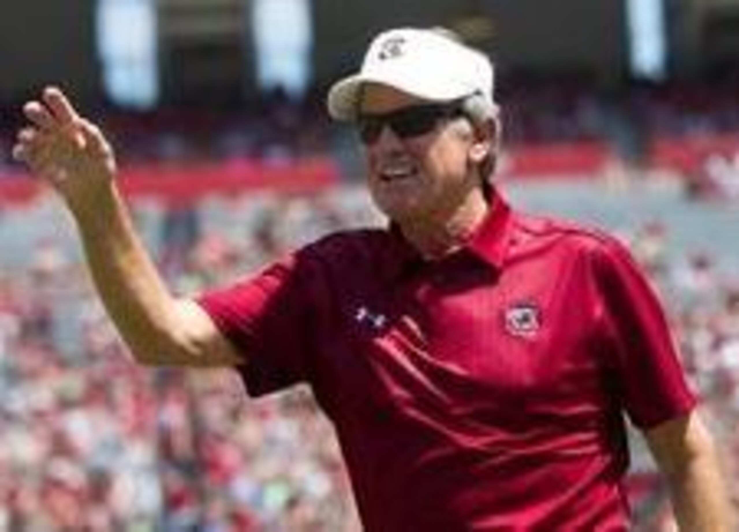 Apr 12, 2014; Columbia, SC, USA; South Carolina Gamecocks head coach Steve Spurrier during half time of the South Carolina spring game at Williams-Brice Stadium. Mandatory Credit: Joshua S. Kelly-USA TODAY Sports