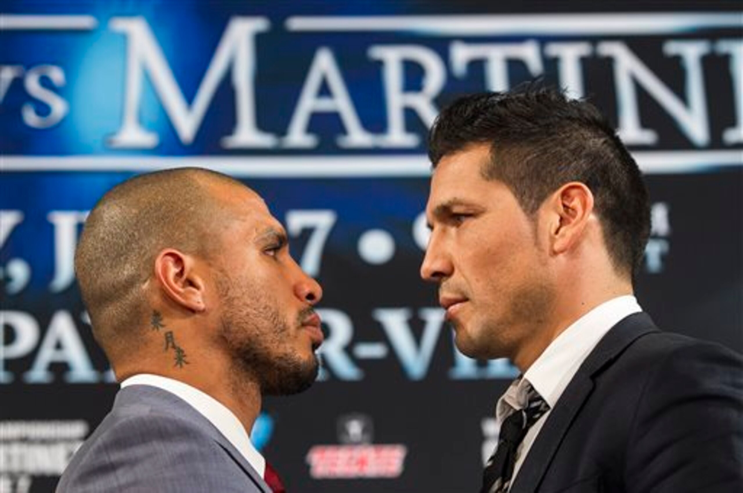 Martinez (right) will be the bigger man versus Cotto. Martinez (right) will be the bigger man versus Cotto.