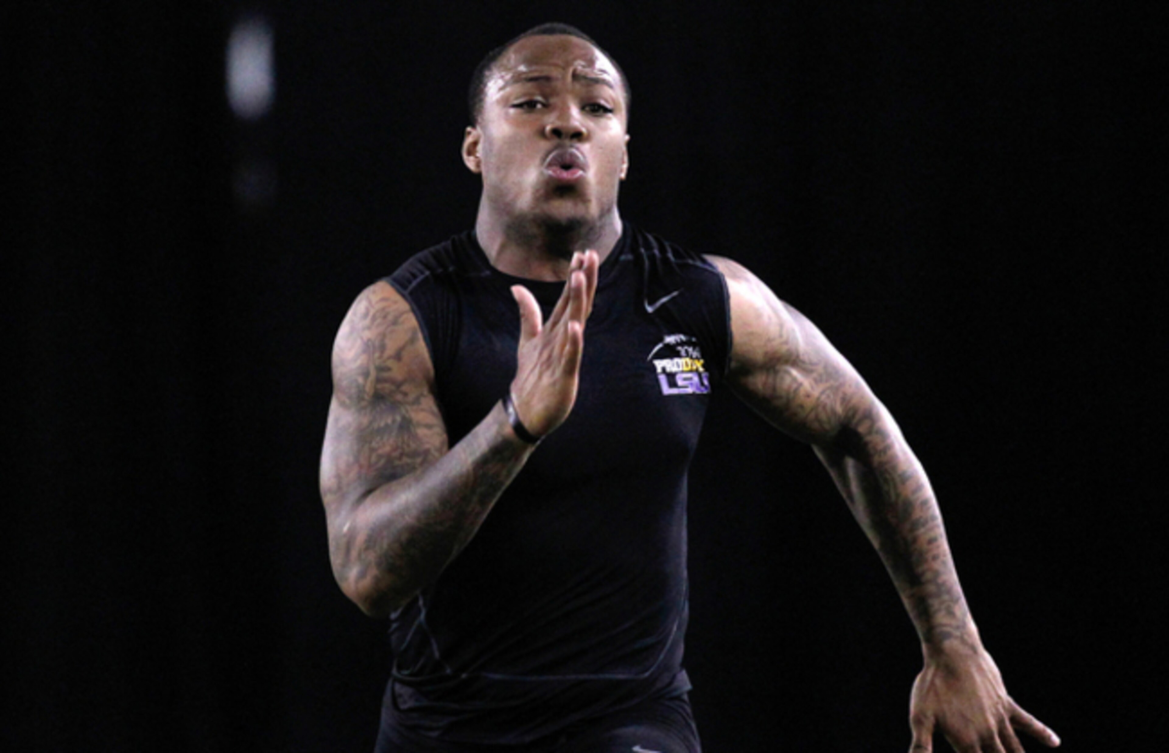 Jeremy Hill ran a 4.52 40-yard dash at LSU's pro day, according to LSU Sports Information.