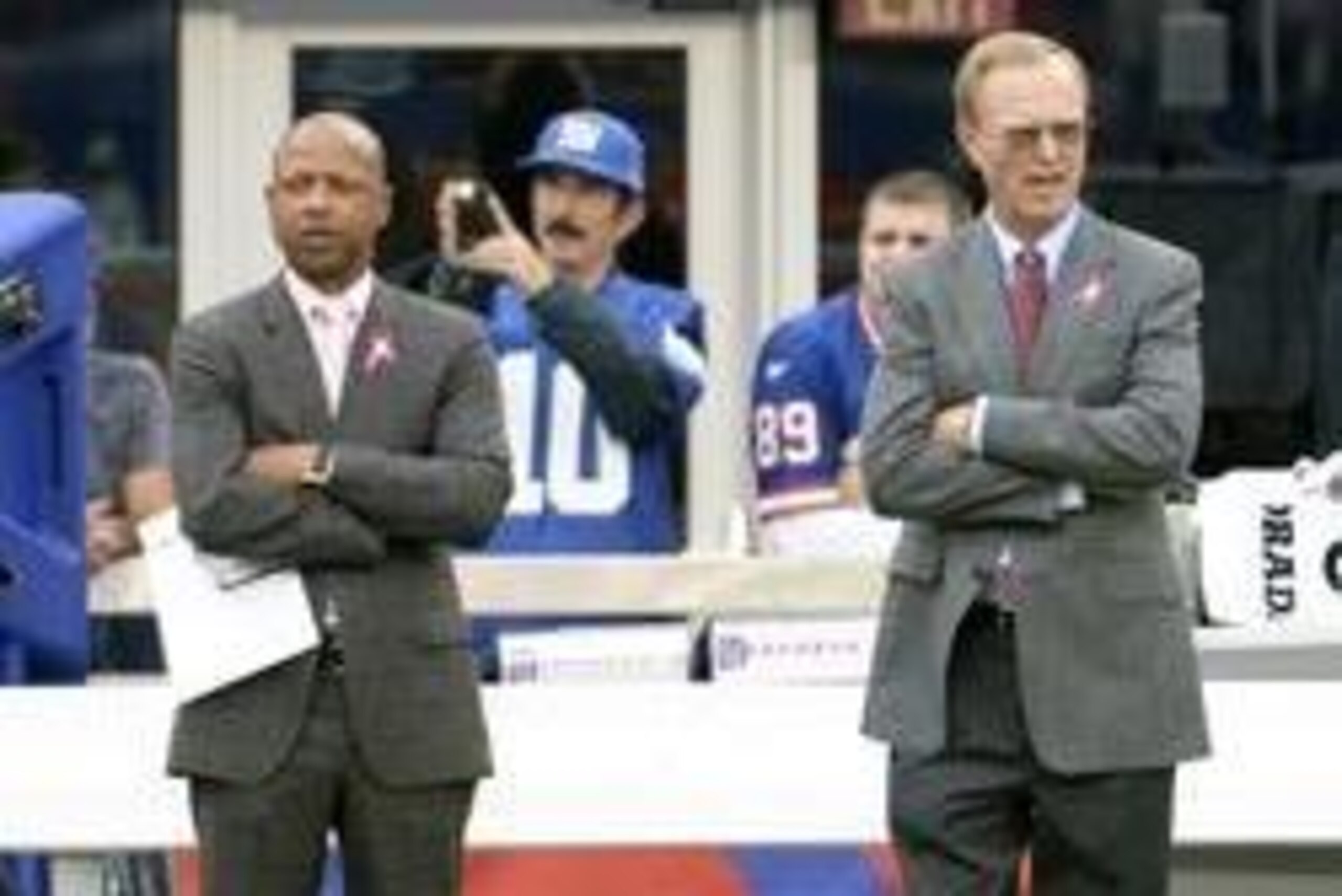 Giants GM Jerry Reese, right, and co-owner John Mara have some questions to answer.