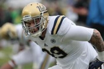 Oct 26, 2013; Eugene, OR, USA; UCLA Bruins defensive end Cassius Marsh (99) pre game warm up against the Oregon Ducks at Autzen Stadium. Mandatory Credit: Scott Olmos-USA TODAY Sports