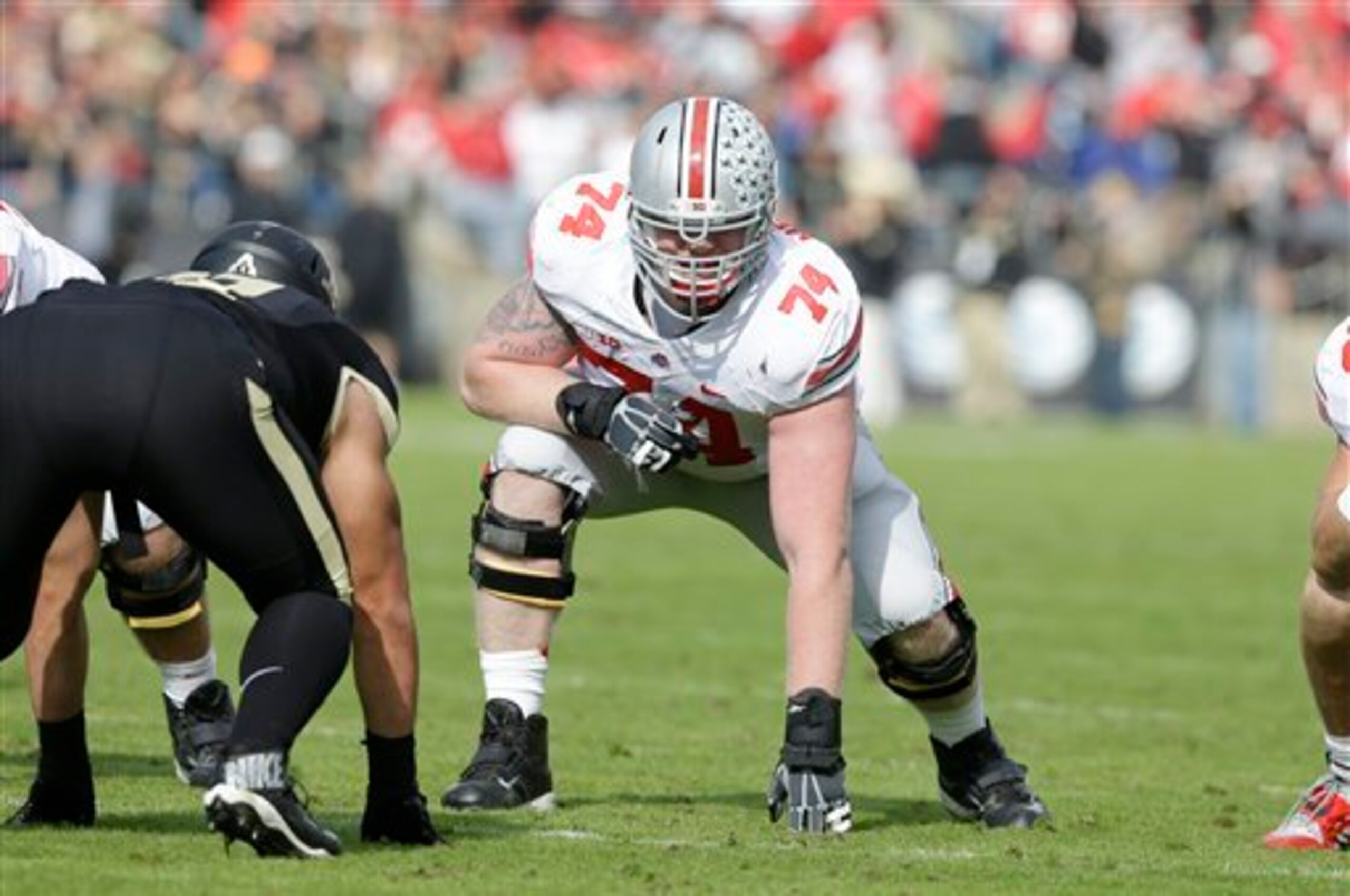 OT Jack Mewhort could fit in as an immediate starter at tackle.