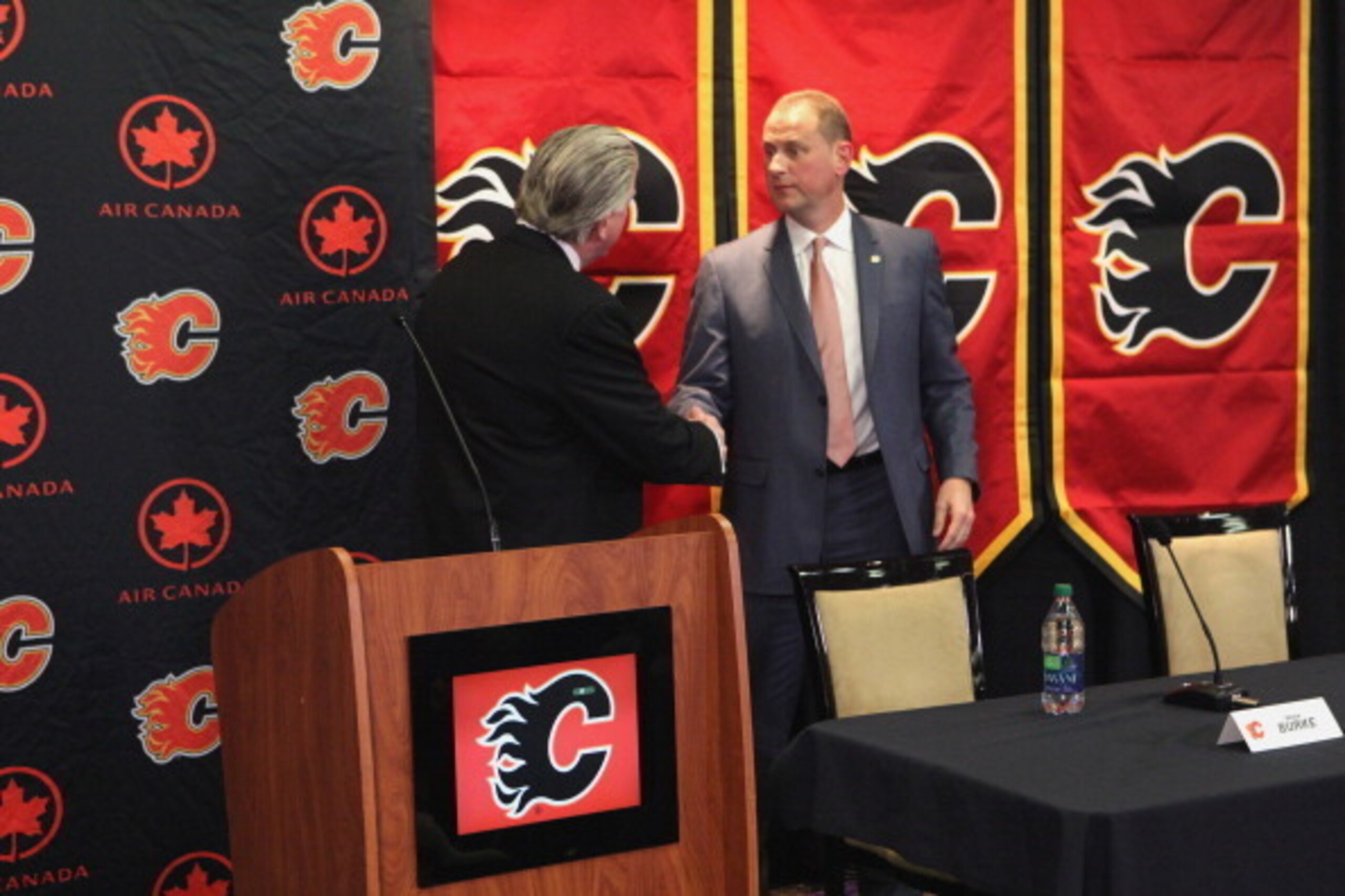 The Calgary Flames introduce Brad Treliving as the team's new general manager.