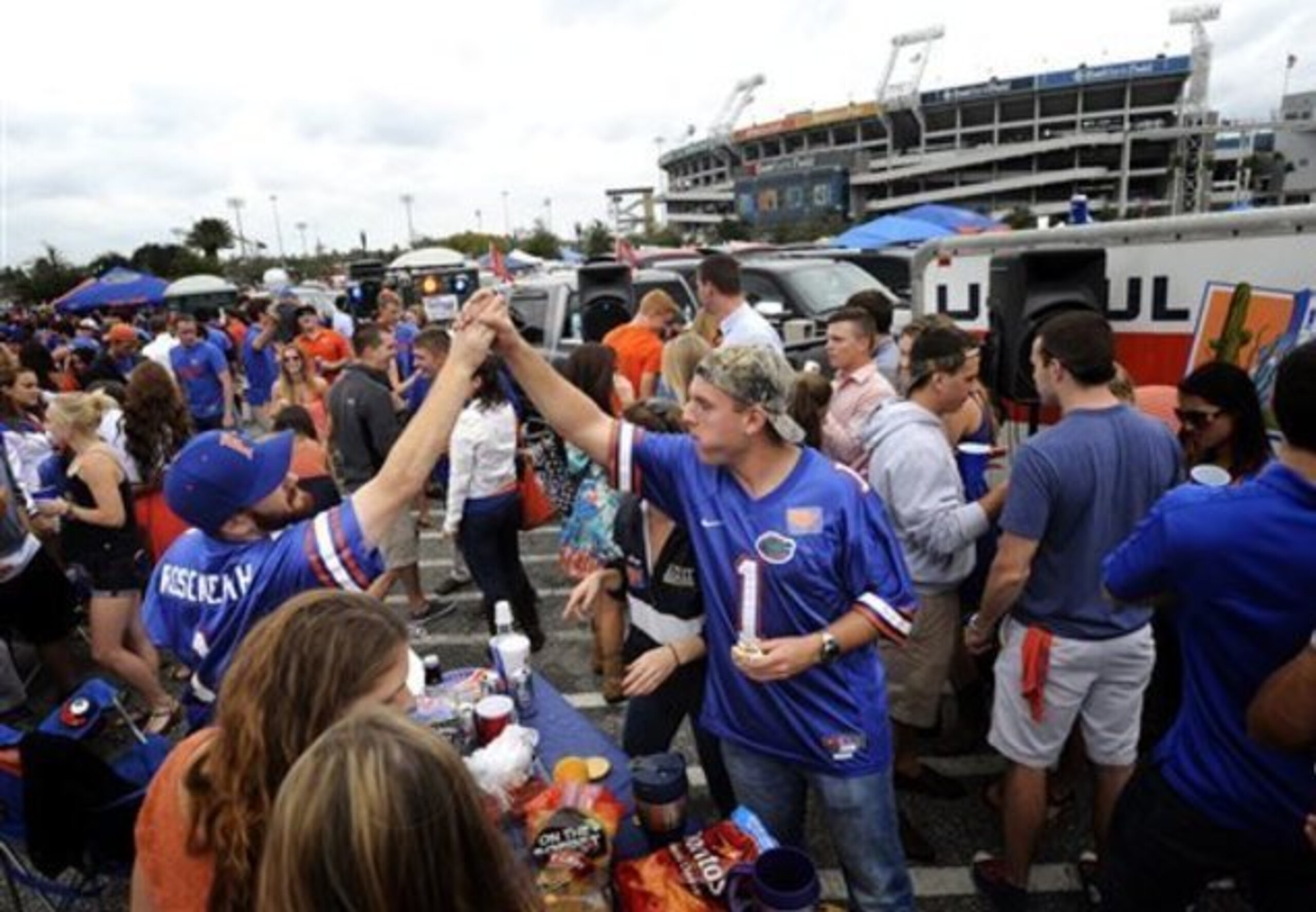 College! Florida fans prepare to square off against Georgia in 2012.