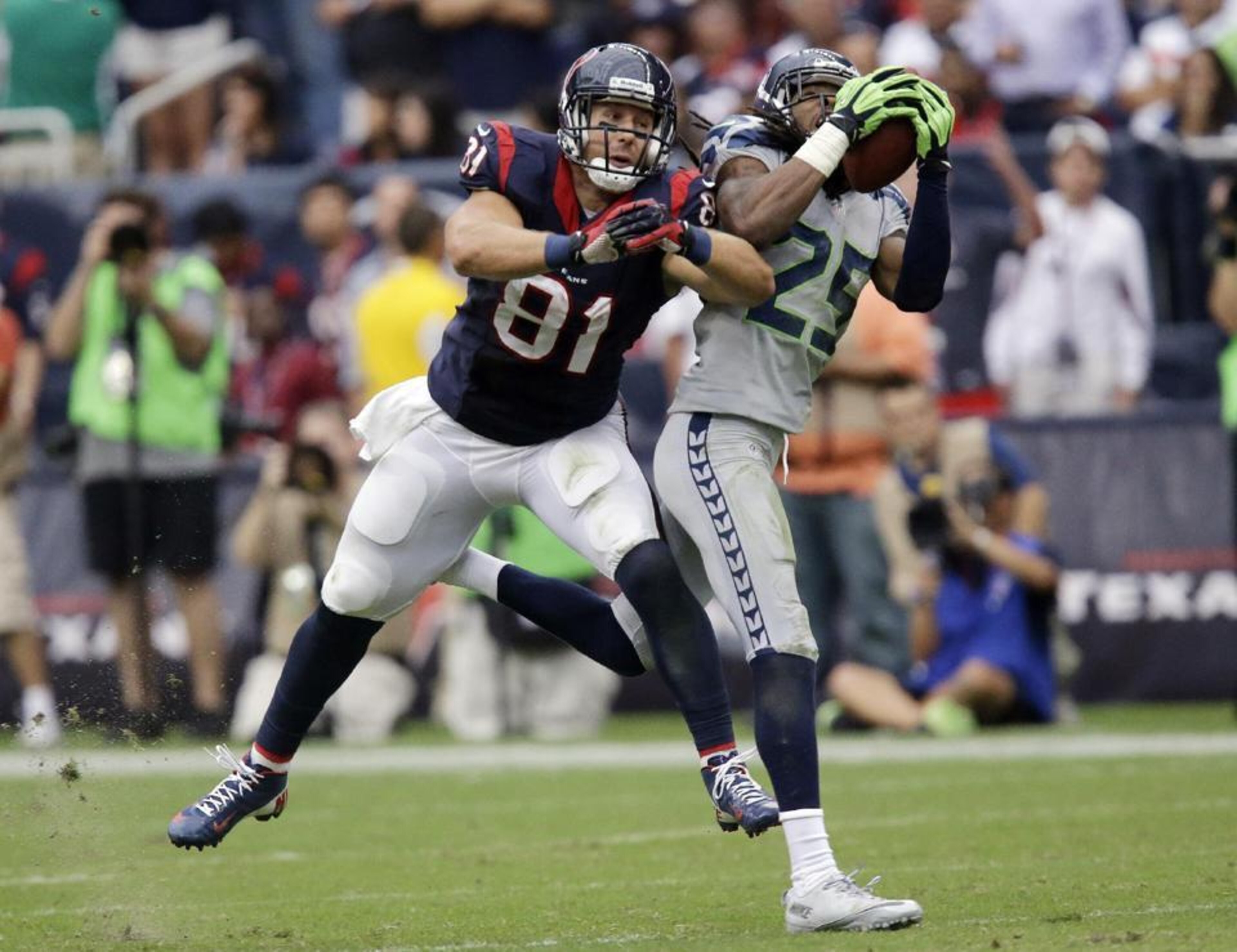 Sherman picked off Matt Schaub and sent the Seahawks and Texans in different directions. Sherman picked off Matt Schaub and sent the Seahawks and Texans in different directions.