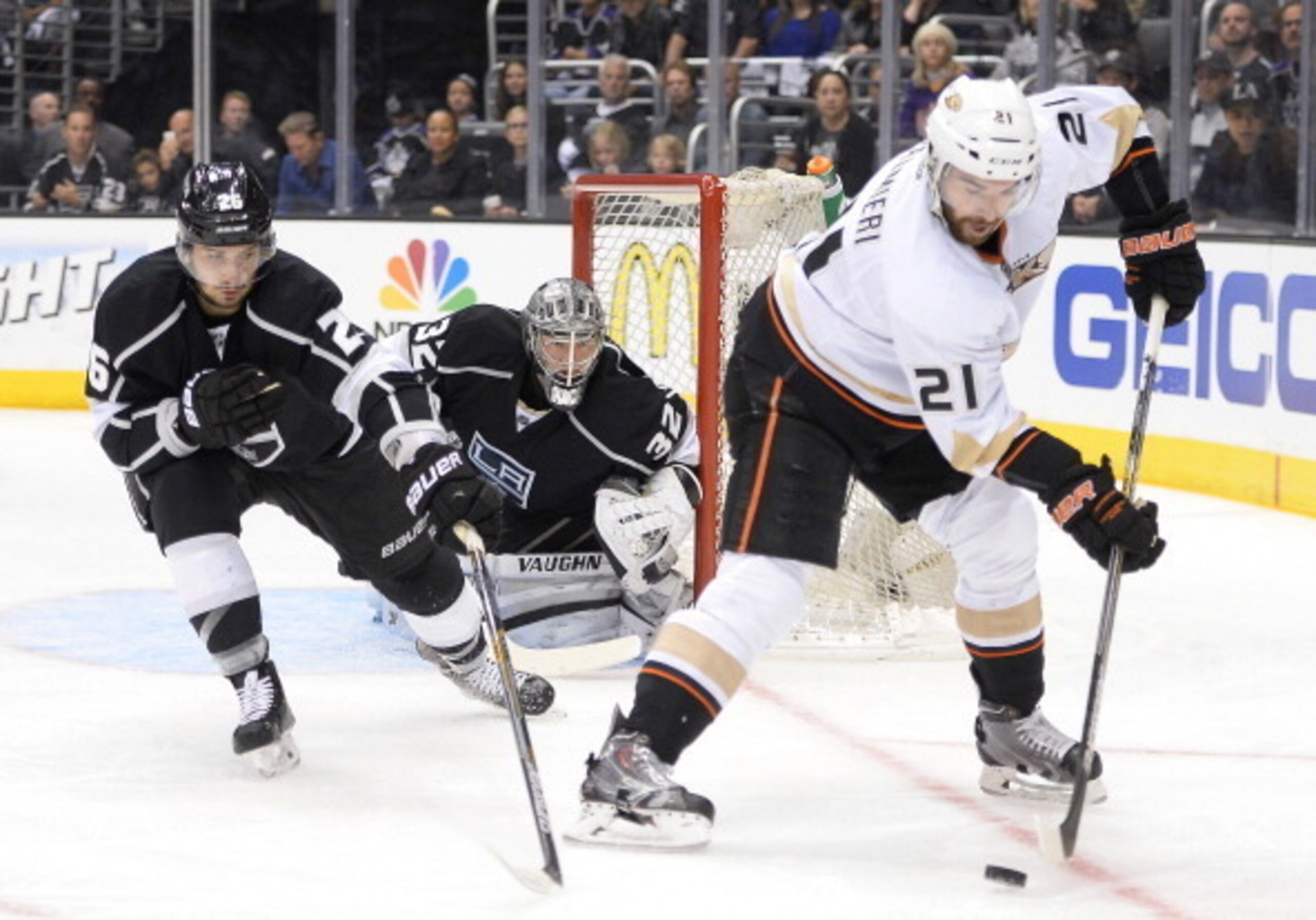 The Ducks were limited to 14 shots on goal for the game.