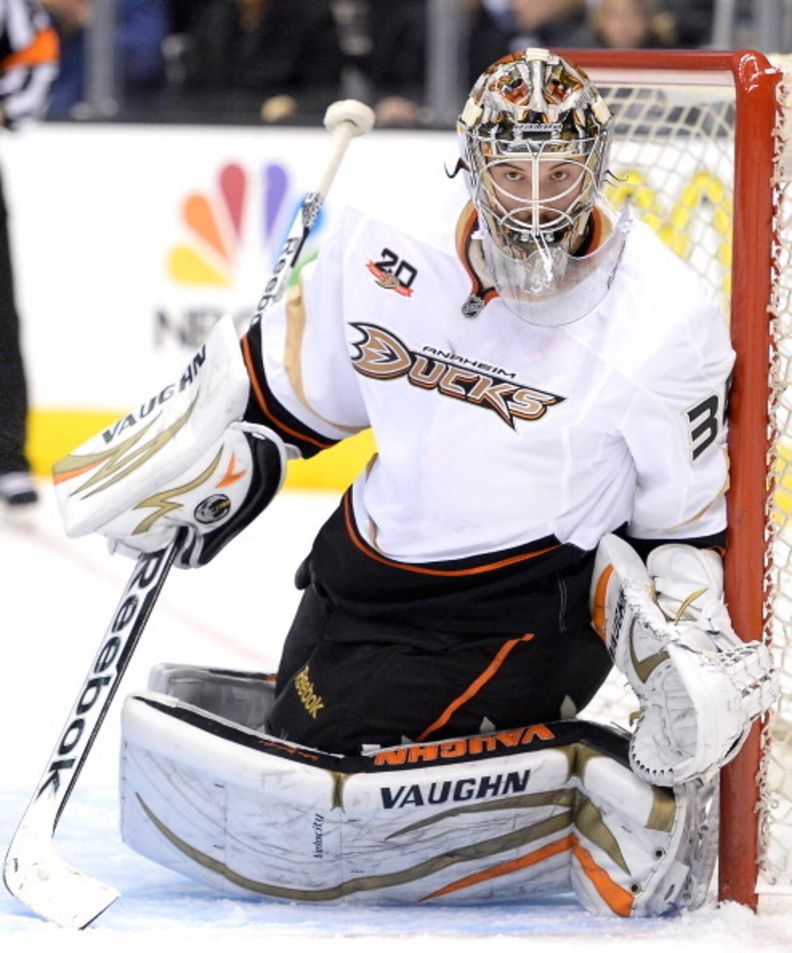 LOS ANGELES, CA - MAY 10: John Gibson #36 of the Anaheim Ducks watches the play against the Los Angeles Kings during the second period in Game Four of the Second Round of the 2014 NHL Stanley Cup Playoffs at Staples Center on May 10, 2014 in Los Angeles, LOS ANGELES, CA - MAY 10: John Gibson #36 of the Anaheim Ducks watches the play against the Los Angeles Kings during the second period in Game Four of the Second Round of the 2014 NHL Stanley Cup Playoffs at Staples Center on May 10, 2014 in Los Angeles,
