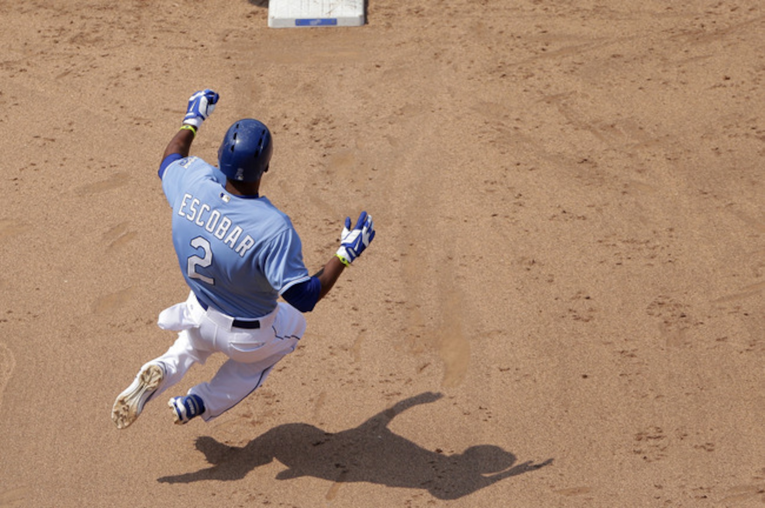 With 11 steals already, Royals shortstop Alcides Escobar could be on his way to topping his career high of 35, which he set in 2012.