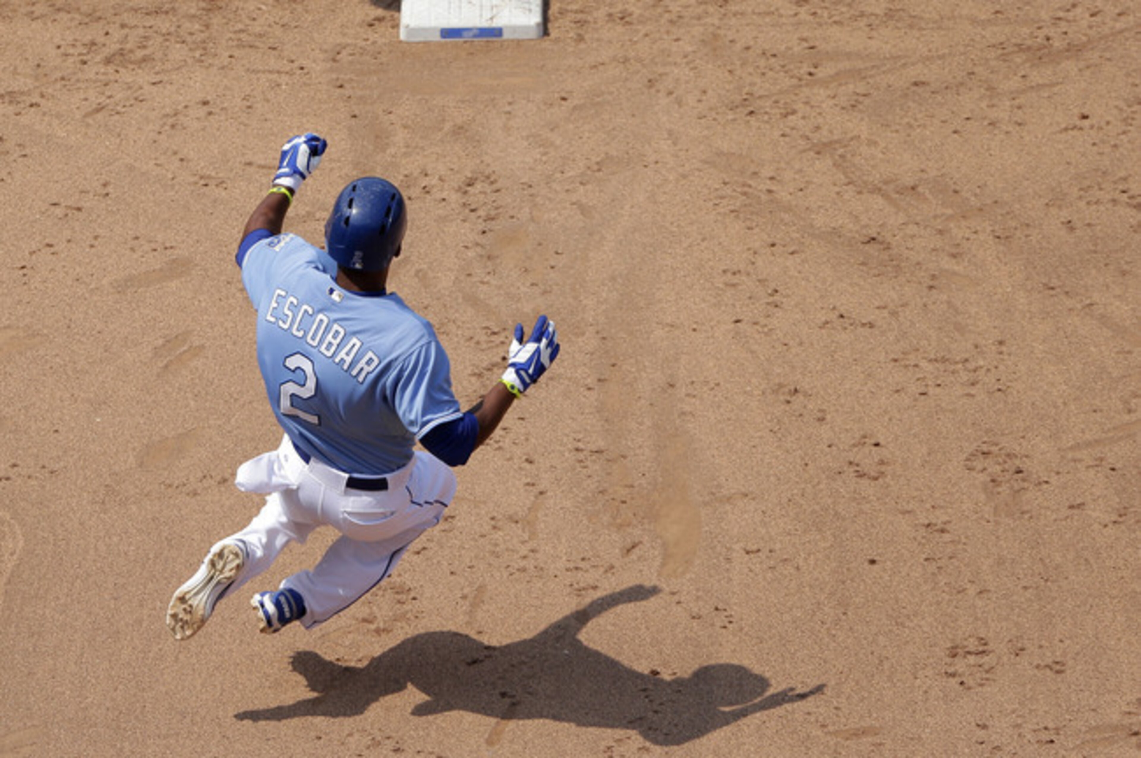 With 11 steals already, Royals shortstop Alcides Escobar could be on his way to topping his career high of 35, which he set in 2012.