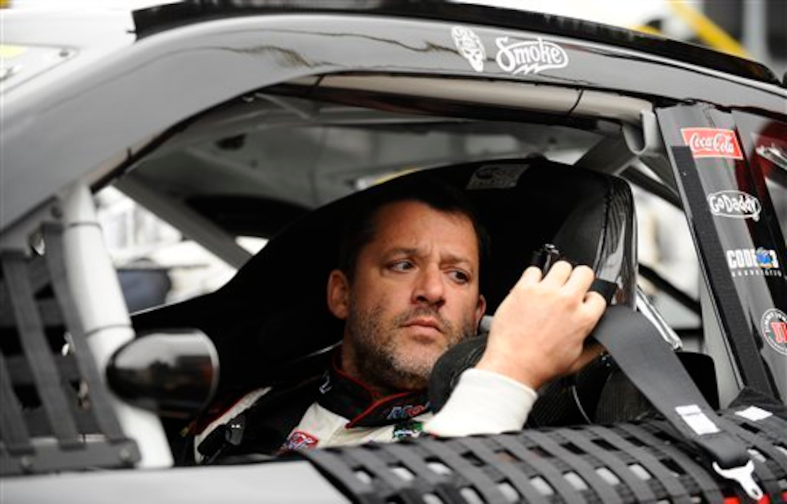 Tony Stewart appears to have strapped in for a rough ride this season. Tony Stewart appears to have strapped in for a rough ride this season.
