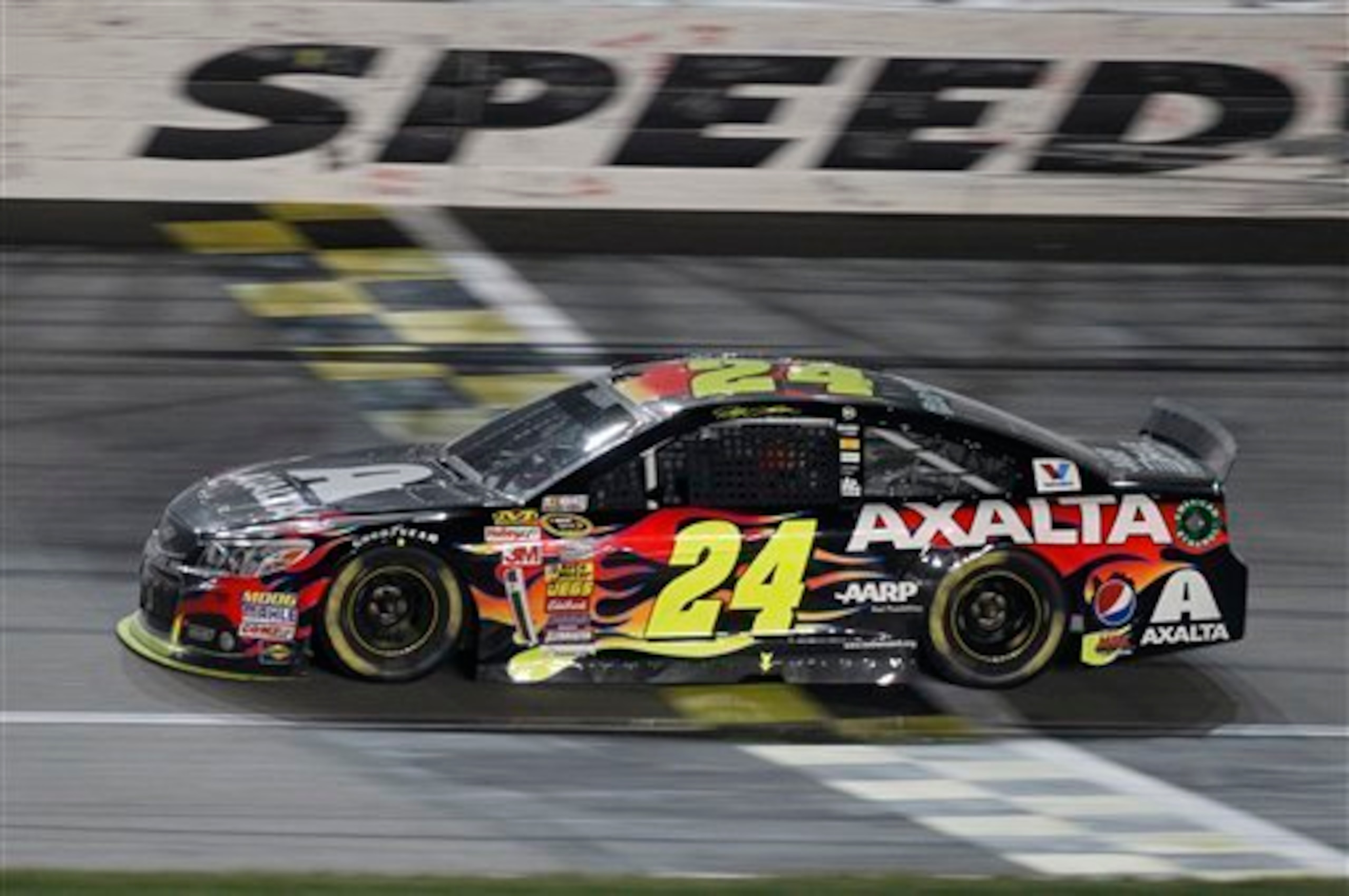 Jeff Gordon finally converted his season of speed into a victory at Kansas. Jeff Gordon finally converted his season of speed into a victory at Kansas.