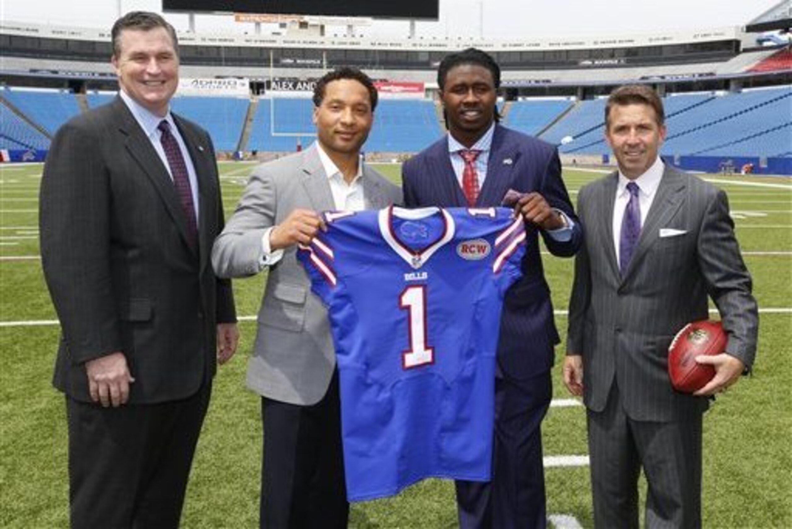 The Buffalo Bills drafted Sammy Watkins (third from left) with their first of seven selections in the 2014 NFL draft.