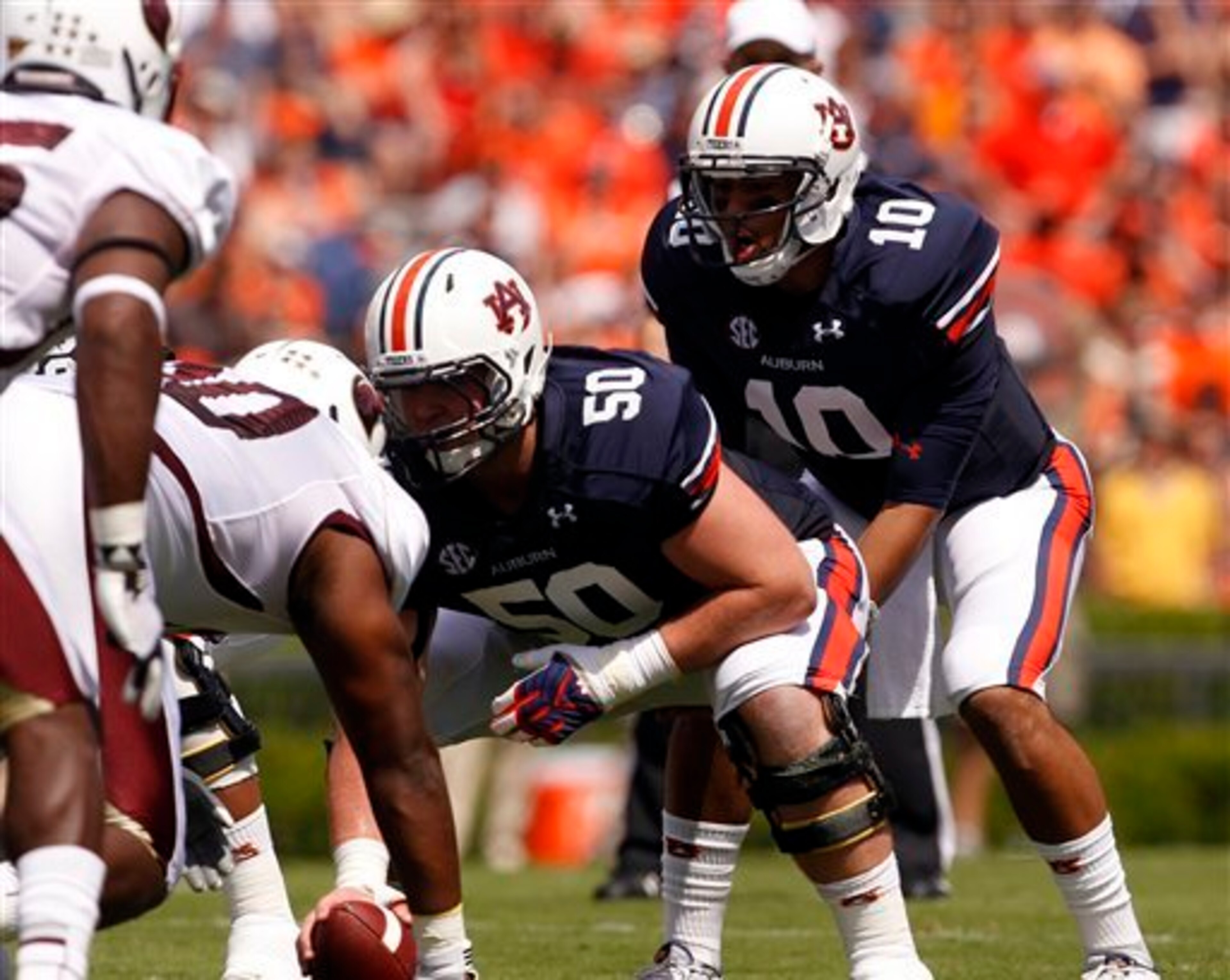 Center Reese Dismukes has developed into one of the SEC's top offensive linemen.