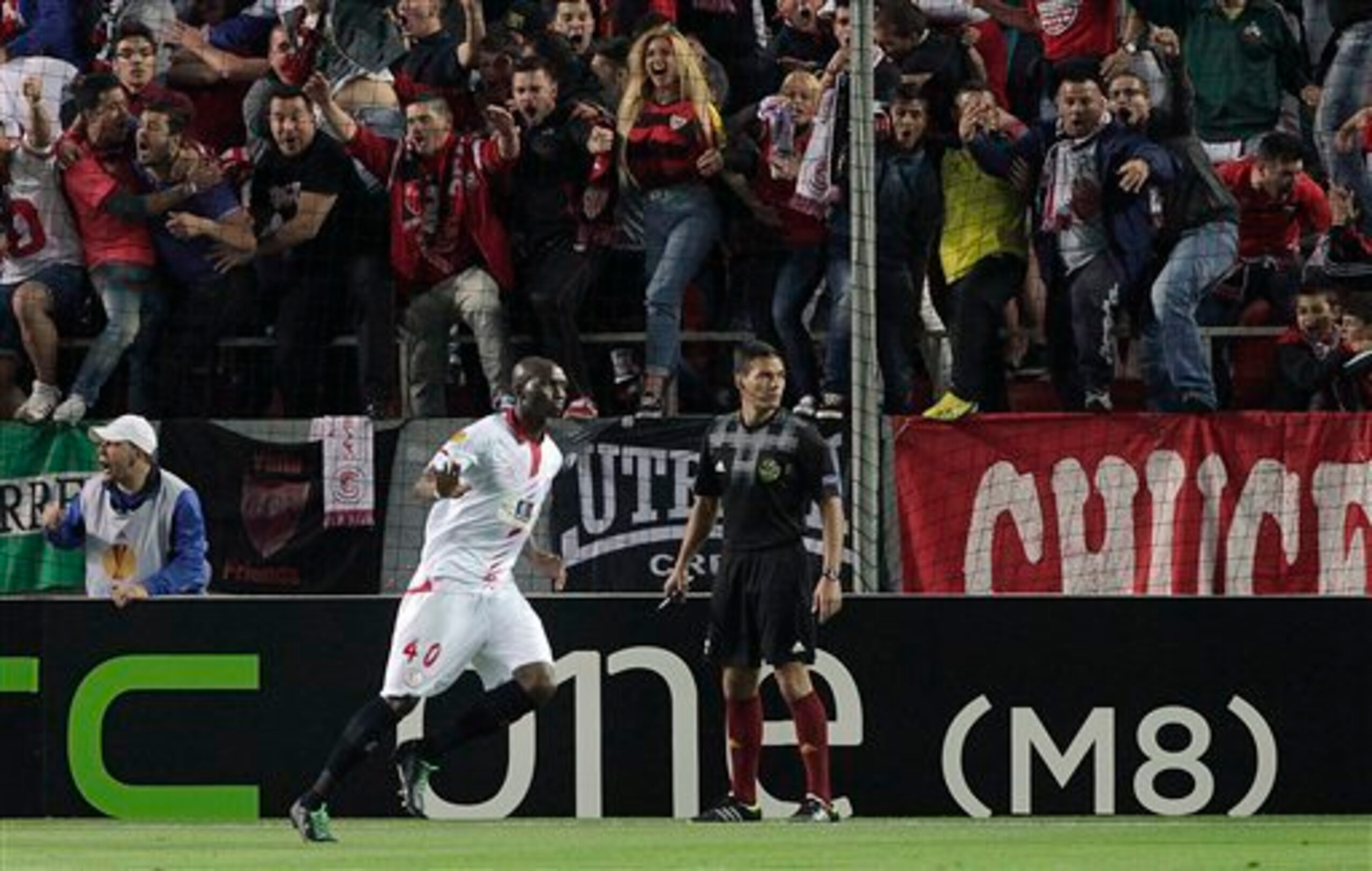 Mbia sent Sevilla fans wild against Valencia. Mbia sent Sevilla fans wild against Valencia.