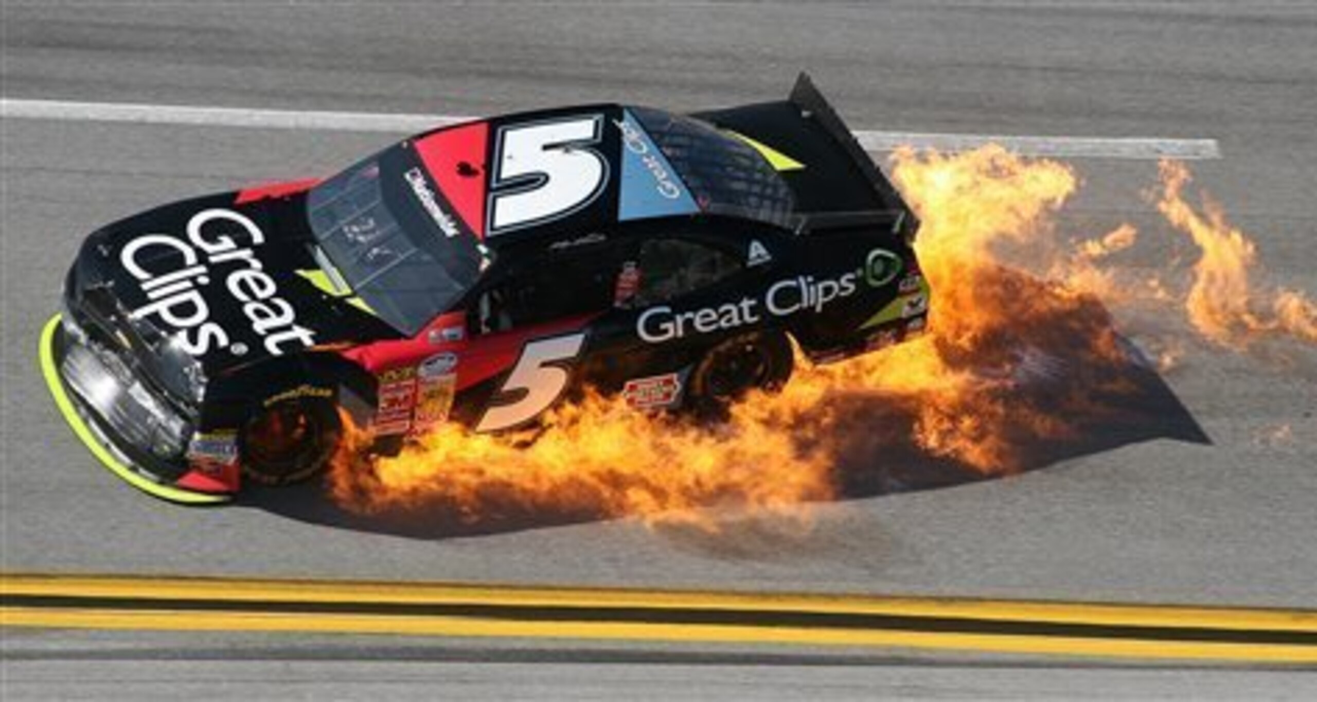 Although Kasey Kahne experienced this wreck in a Nationwide race, it's symbolic of the type of Cup season he's had. Although Kasey Kahne experienced this wreck in a Nationwide race, it's symbolic of the type of Cup season he's had.
