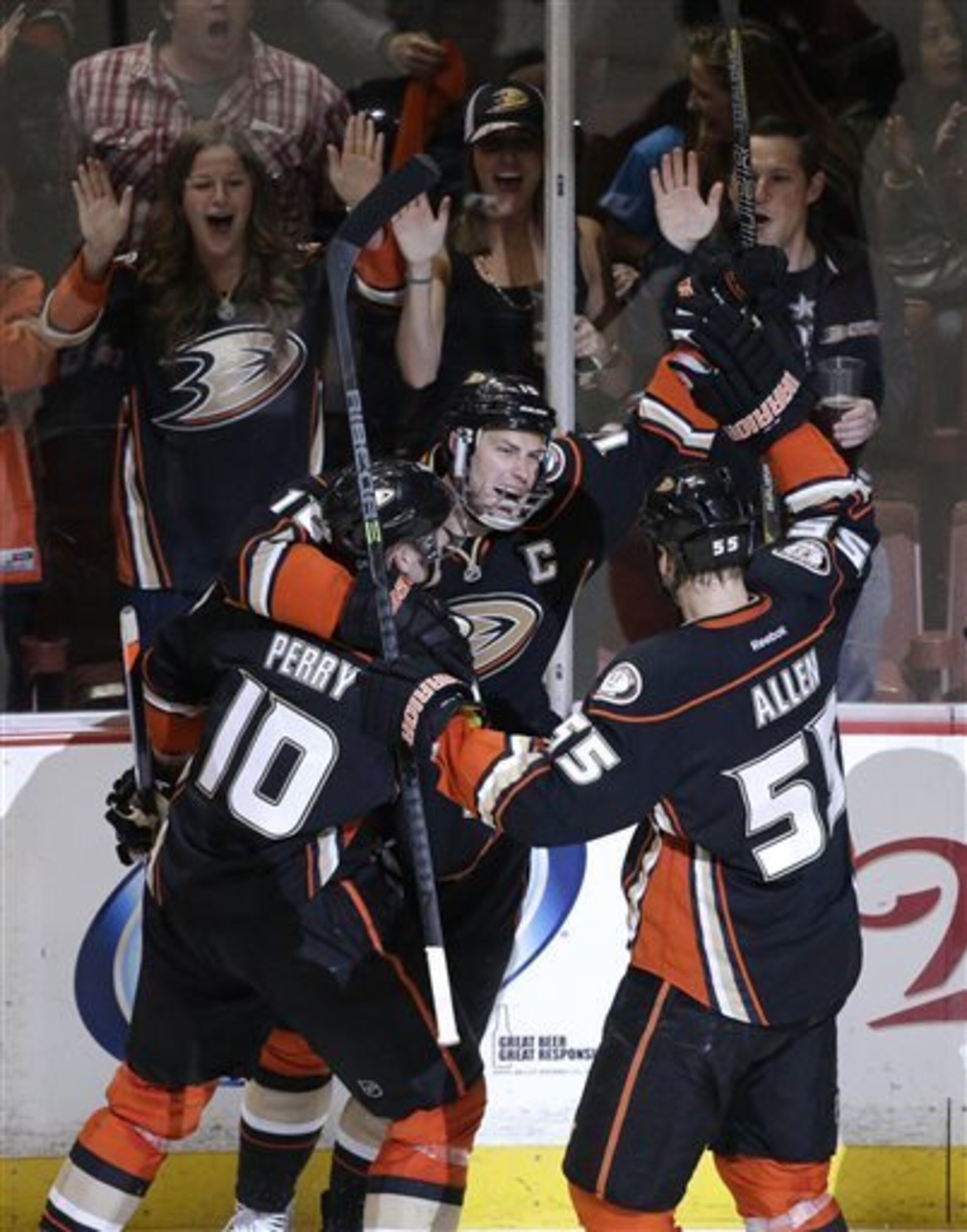 The Ducks led the league in goals scored.