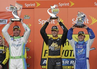l to r: Clint Bowyer, Josh Wise and A J Allmendinger