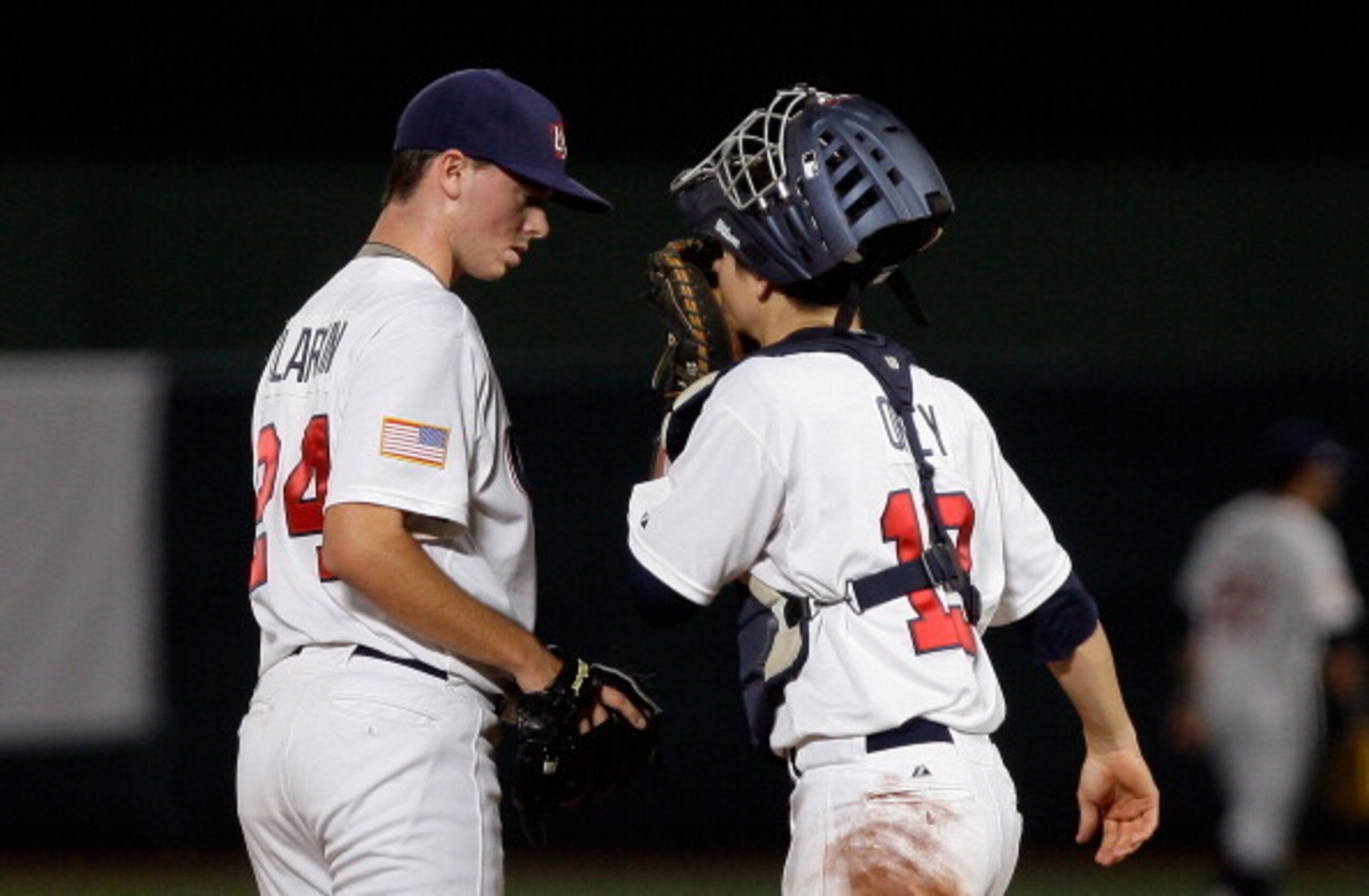 Clarkin (left) pitching for Team USA at the U18 Baseball World Championship Final (Sept. 2012). The No. 33 pick in 2013 has made just three starts in 2014.