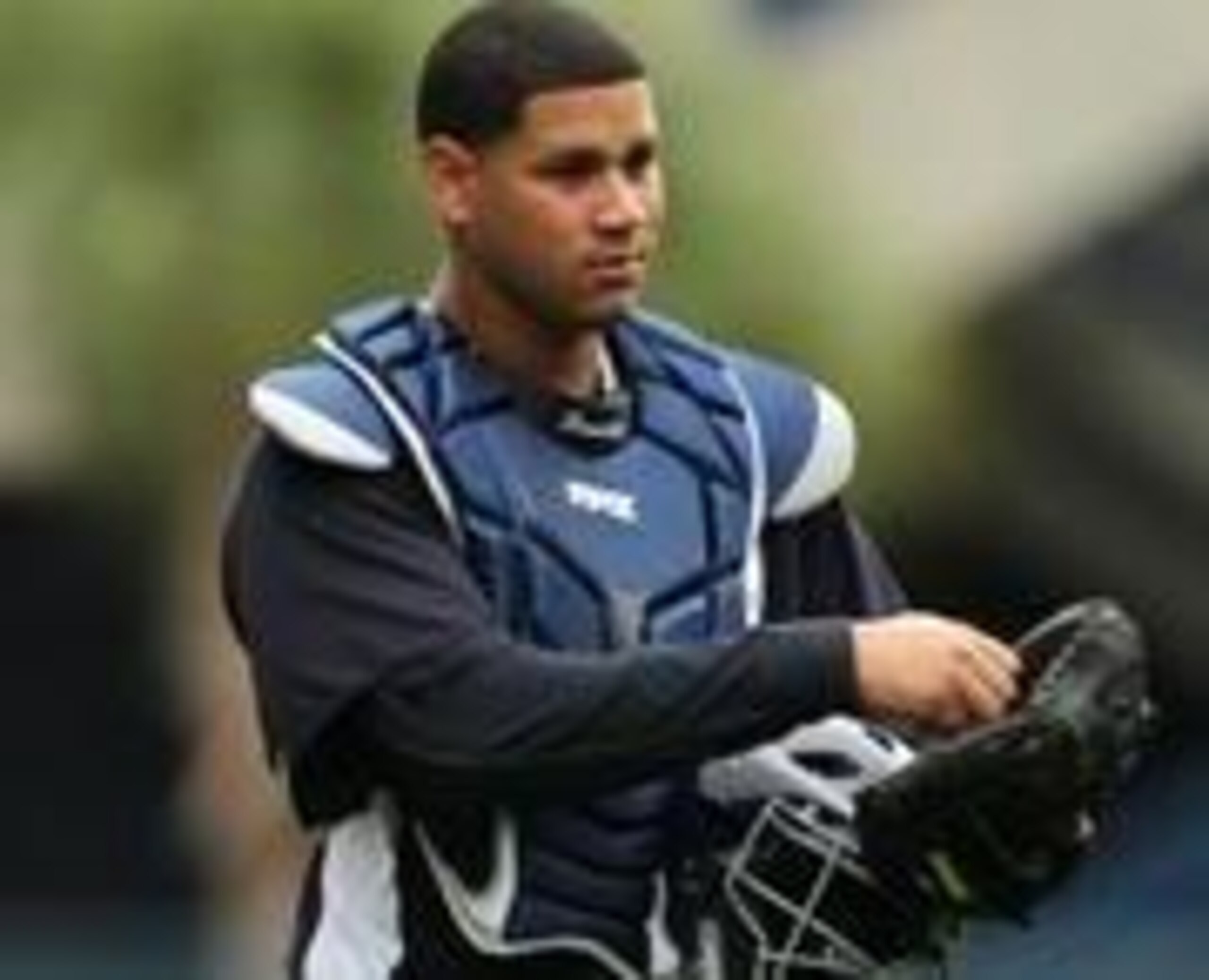 Feb 14, 2013; Tampa, FL, USA; New York Yankees catcher Gary Sanchez during spring training at Steinbrenner Field.  Mandatory Credit: John Munson/THE STAR-LEDGER via USA TODAY Sports