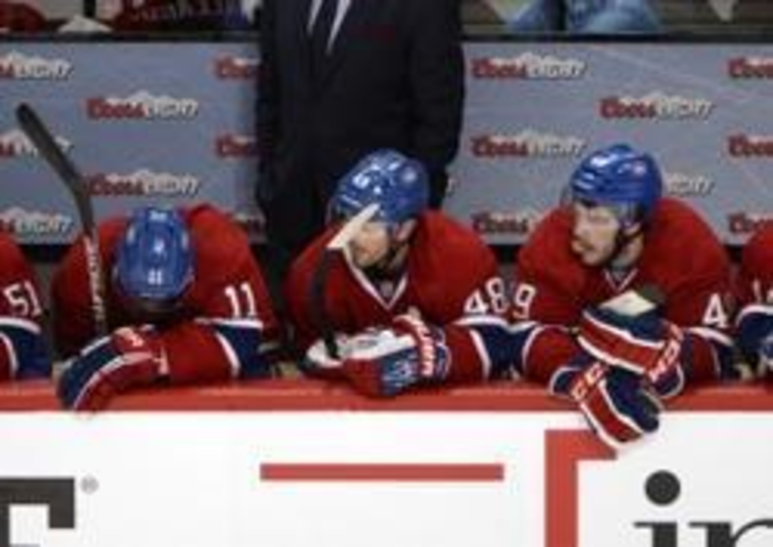 The Canadiens look dejected in Game 1.