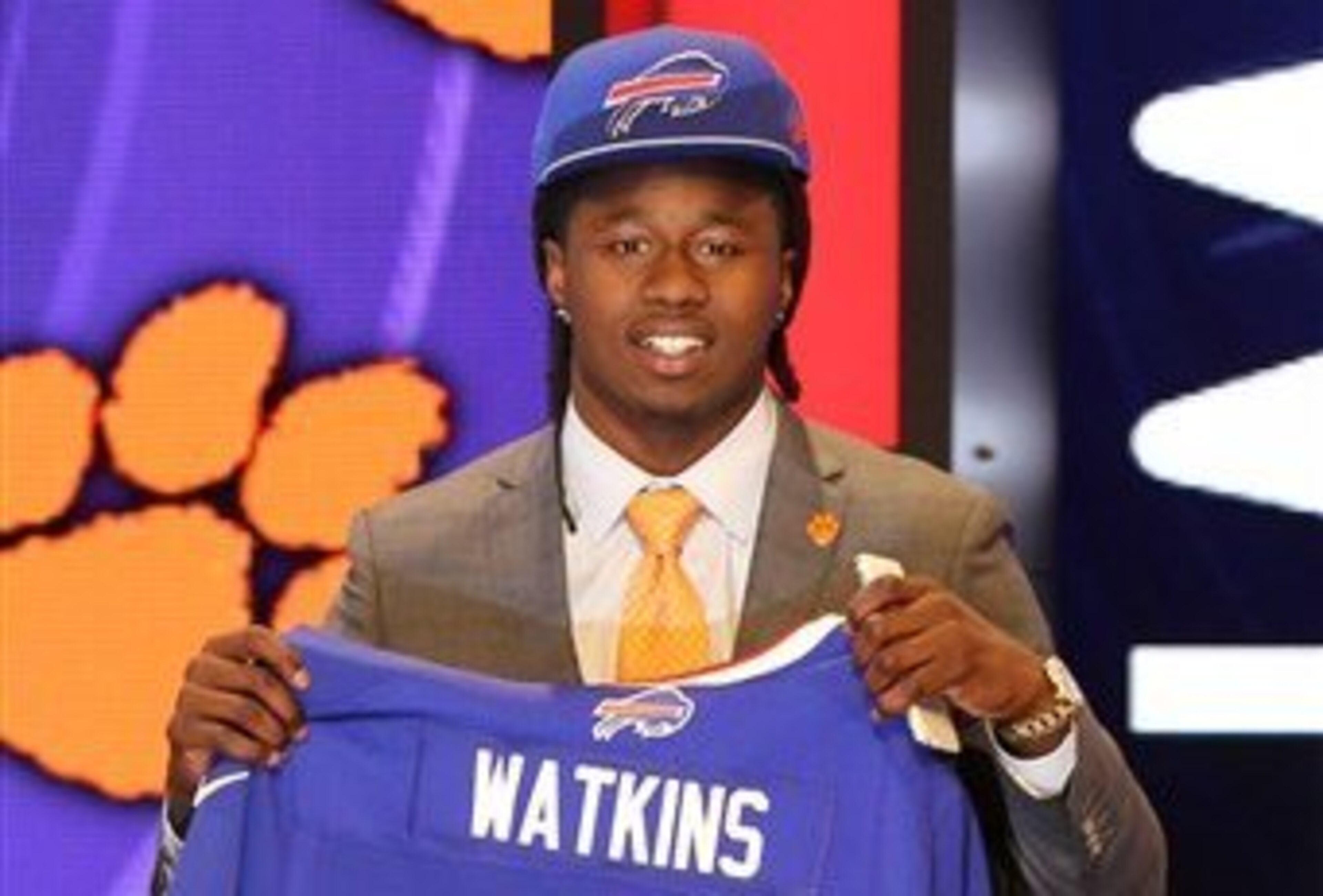 Sammy Watkins poses with his jersey after being selected by the Buffalo Bills at the 2014 NFL Draft at Radio City on Thursday, May 8th, 2014 in New York, NY. (AP Photo/Gregory Payan) Sammy Watkins poses with his jersey after being selected by the Buffalo Bills at the 2014 NFL Draft at Radio City on Thursday, May 8th, 2014 in New York, NY. (AP Photo/Gregory Payan)