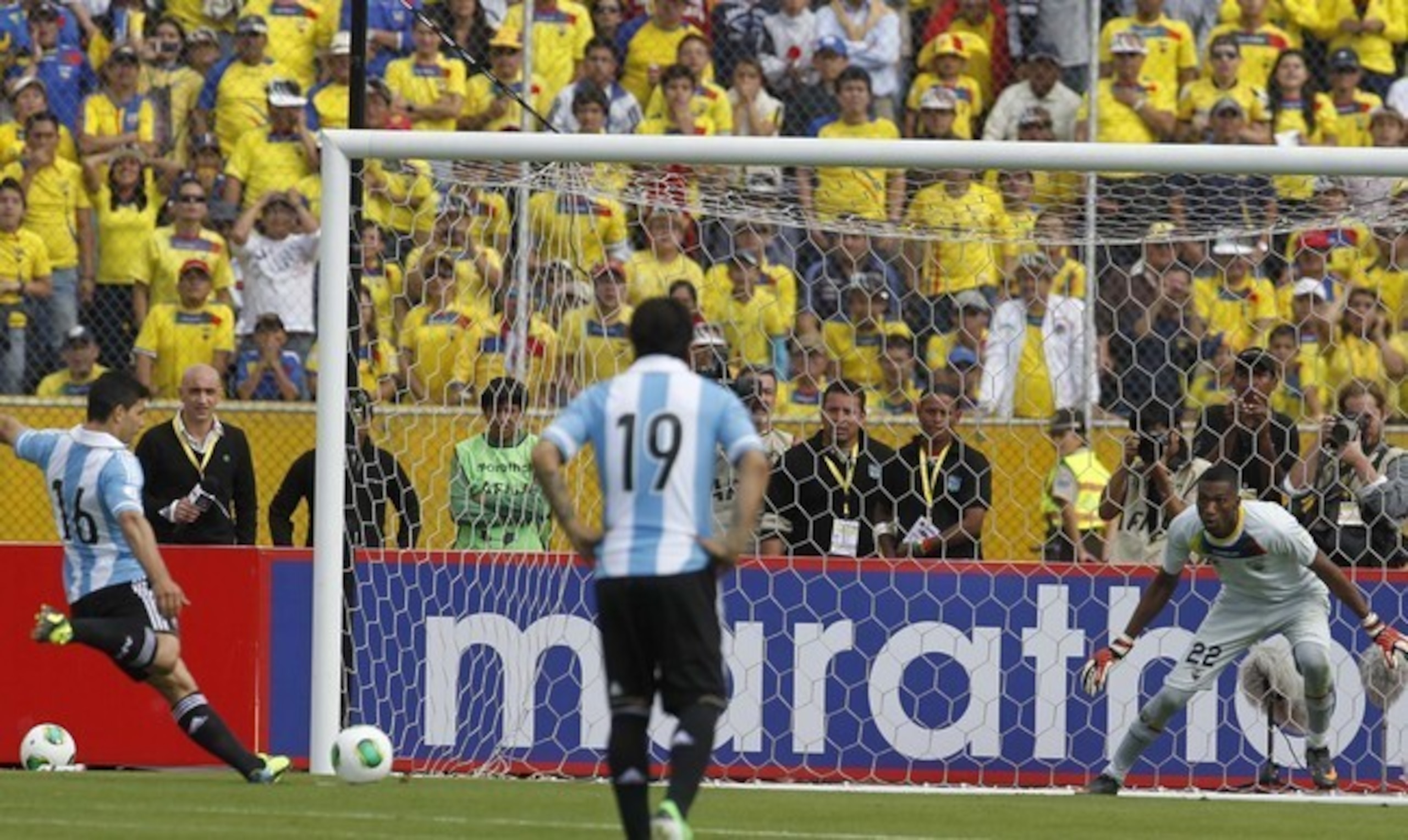 Aguero's aim was true on this spot kick.