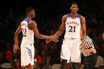 Two of the 76ers' options: Joel Embiid and Andrew Wiggins.