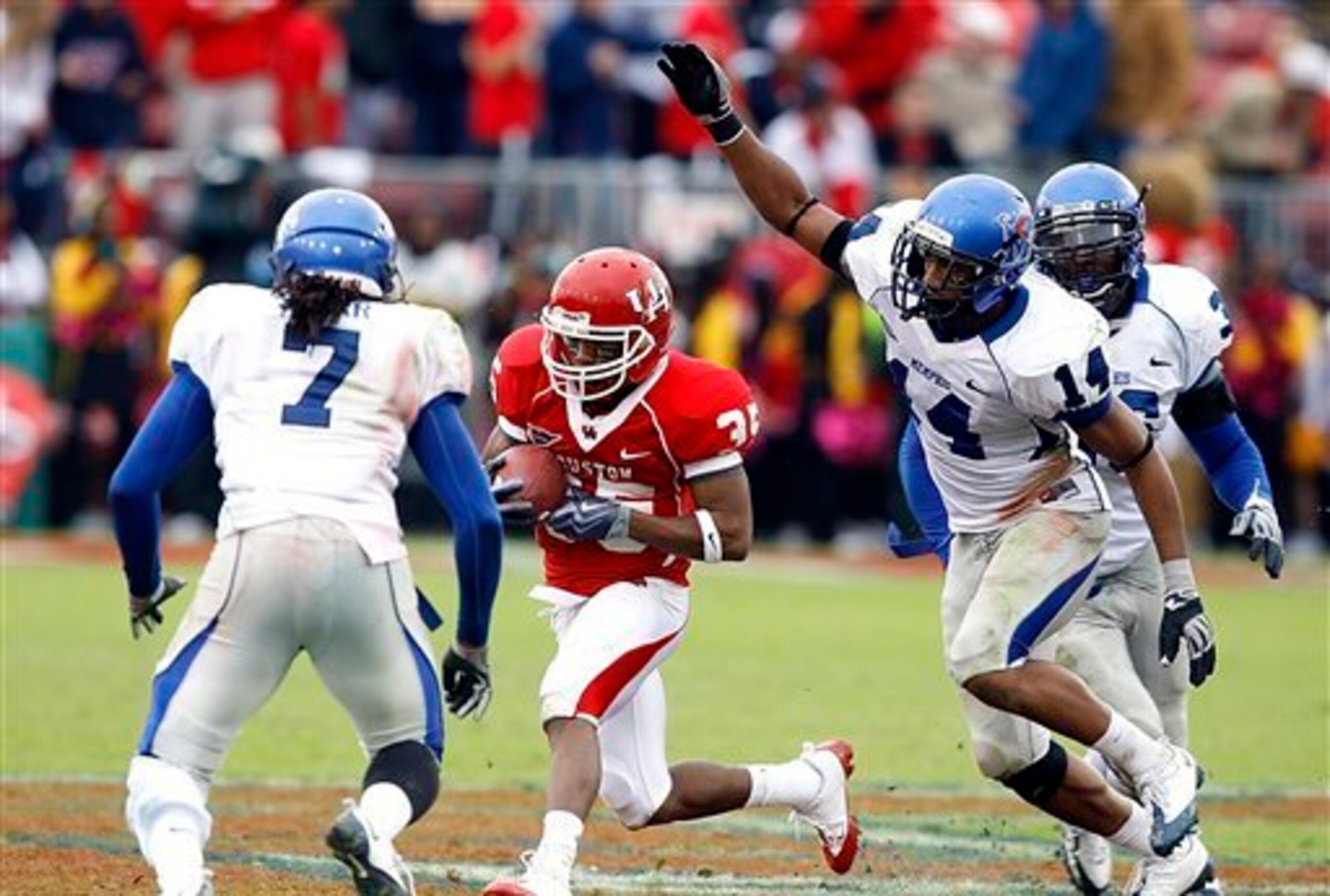 Safety Deron Furr (7) is a late arrival to the team.