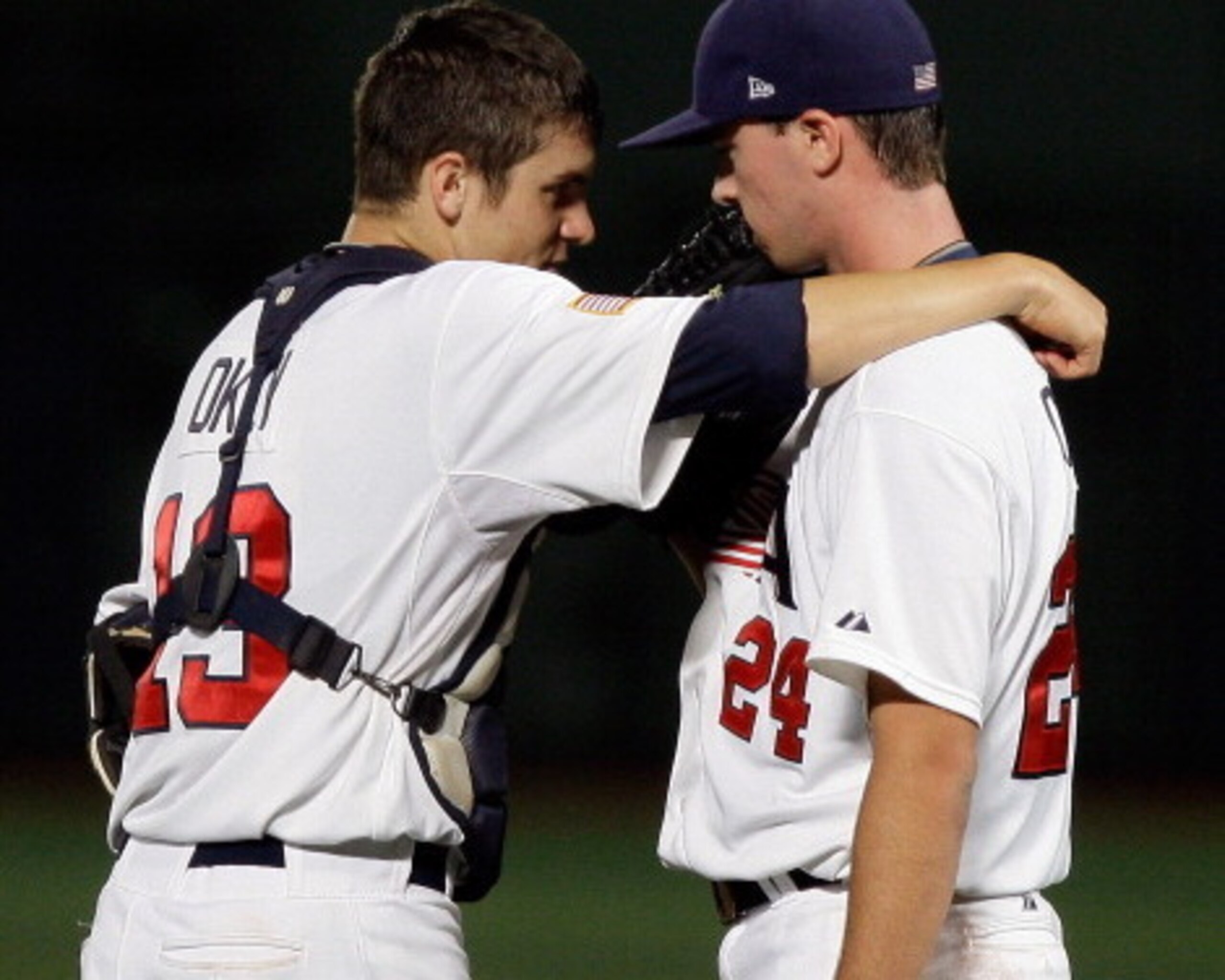 Clarkin, seen here (right) pitching for Team USA at the 2012 U18 Baseball World Championship Final; the lefty had a rough four-inning outing last week, allowing six runs and two homers in four innings.