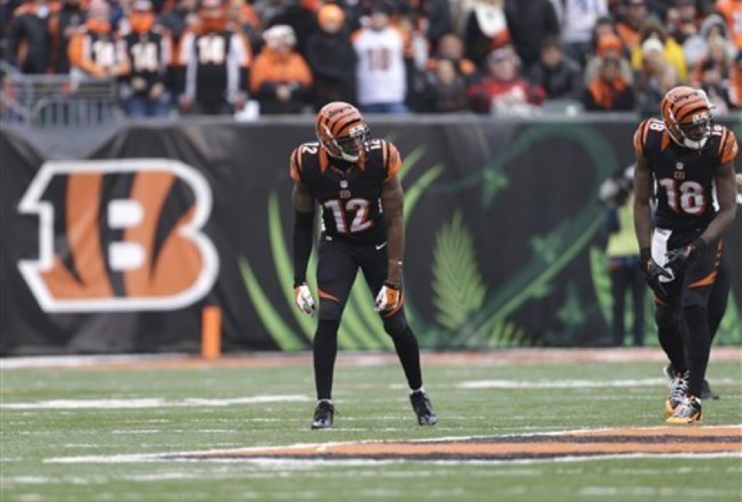 In the competition for snaps on offense, Bengals WR Mohamed Sanu (12, above) may be on the outside looking in.