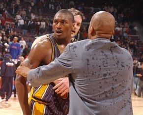 Ron Artest has since formally changed his name to Metta World Peace. Fitting, right?