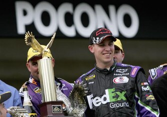 The trophy for winning at Pocono hasn't changed in years. Maybe it should have.