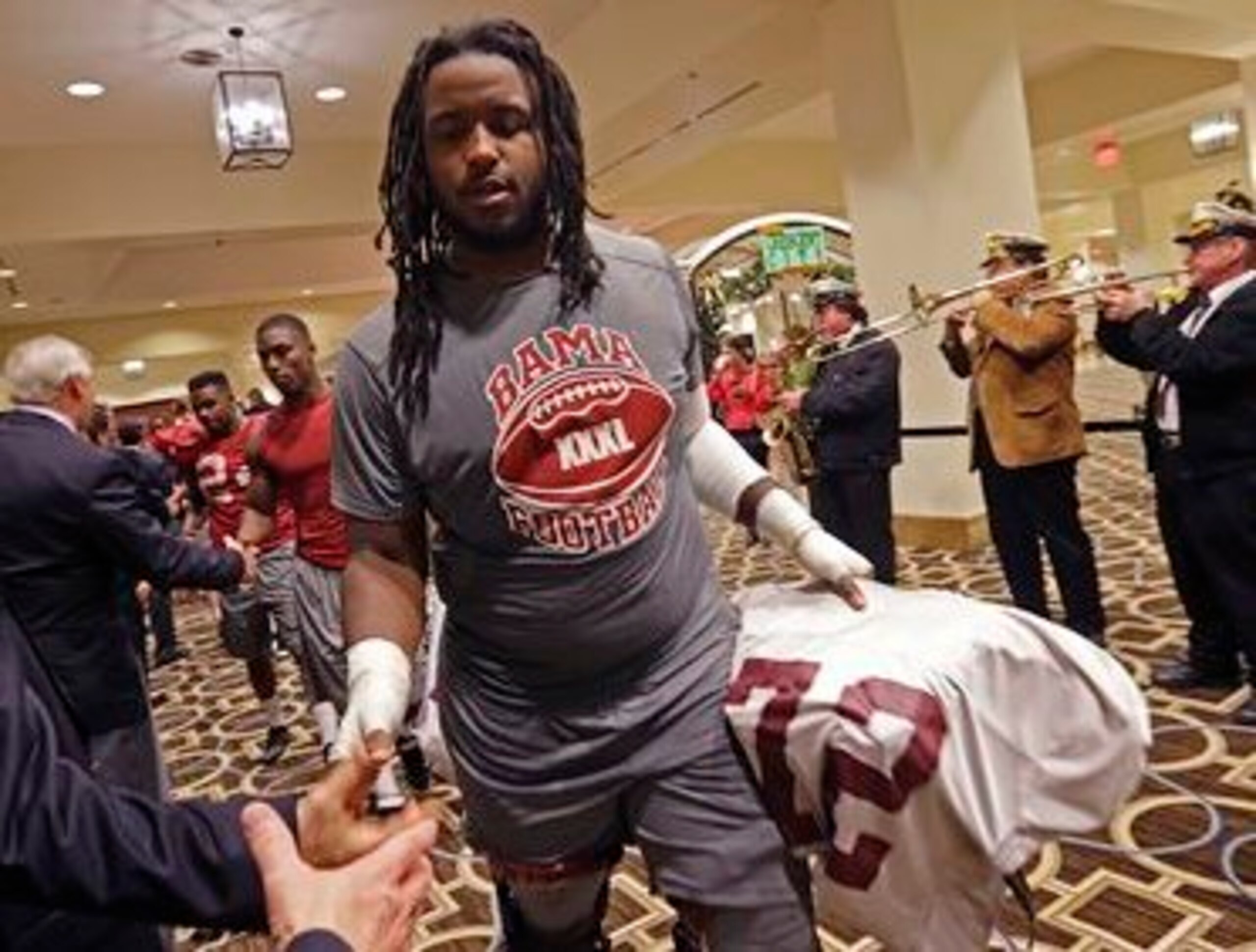 Leon Brown made his first Crimson Tide start at right guard in the Sugar Bowl. Leon Brown made his first Crimson Tide start at right guard in the Sugar Bowl.