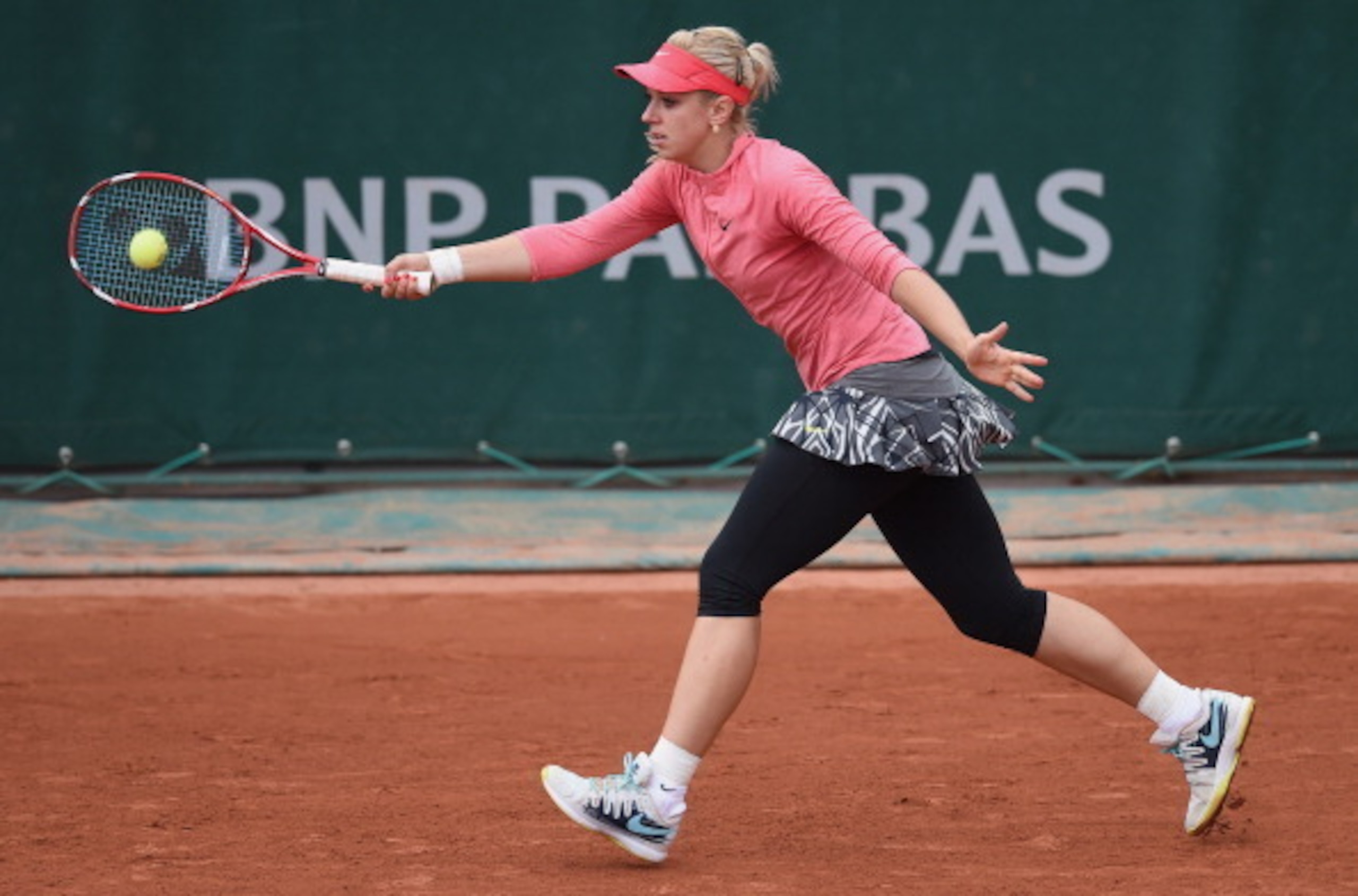Sabine Lisicki during a second-round match at the 2014 French Open. Sabine Lisicki during a second-round match at the 2014 French Open.