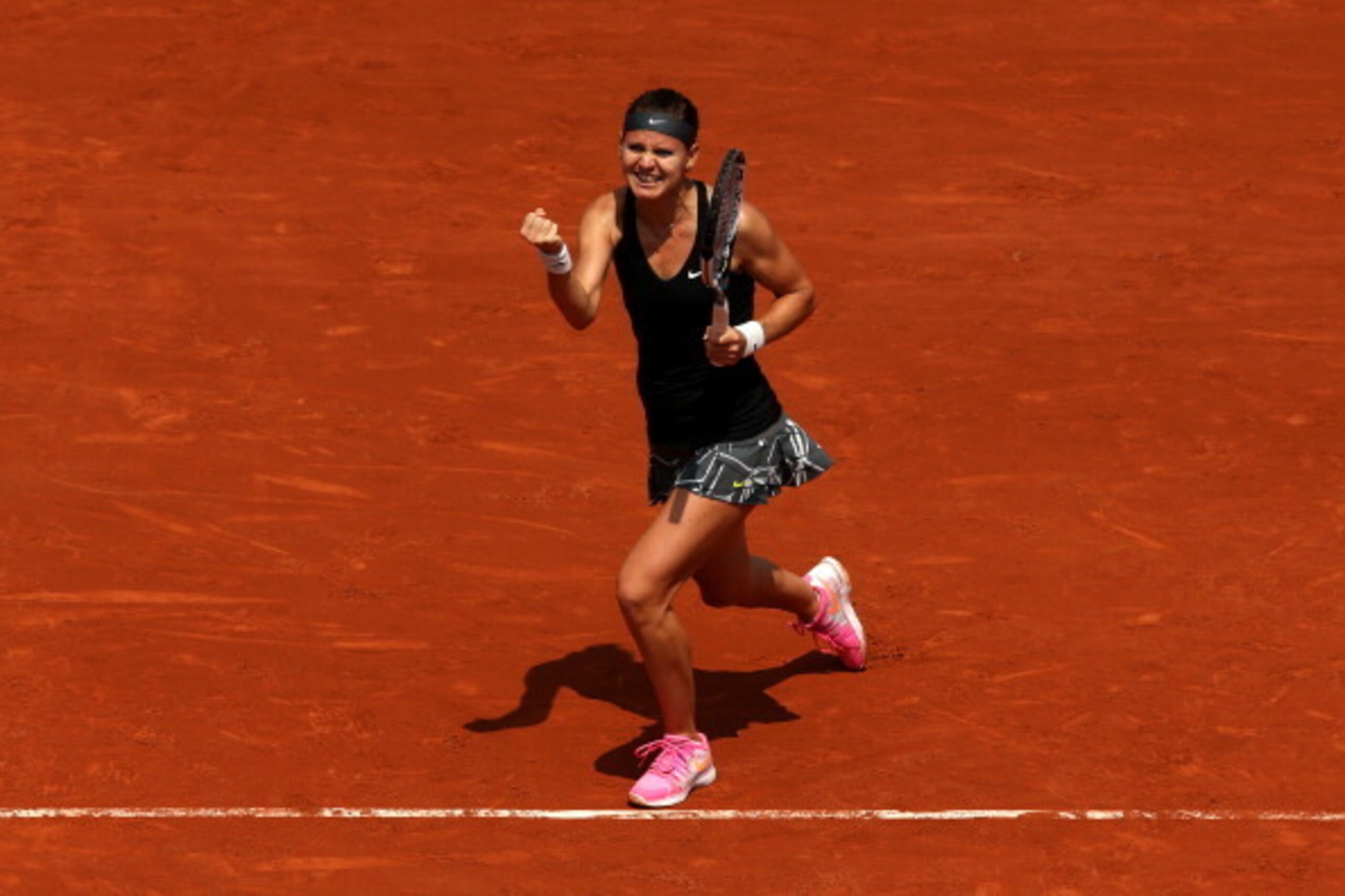Lucie Safarova celebrates French Open win over Ana Ivanovic. Lucie Safarova celebrates French Open win over Ana Ivanovic.