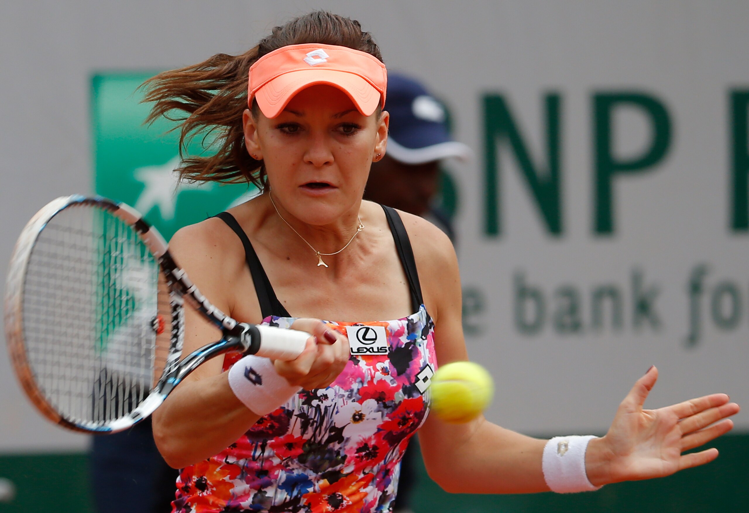 Agnieszka Radwanska concentrates on her shot during a match at the 2014 French Open. Agnieszka Radwanska concentrates on her shot during a match at the 2014 French Open.