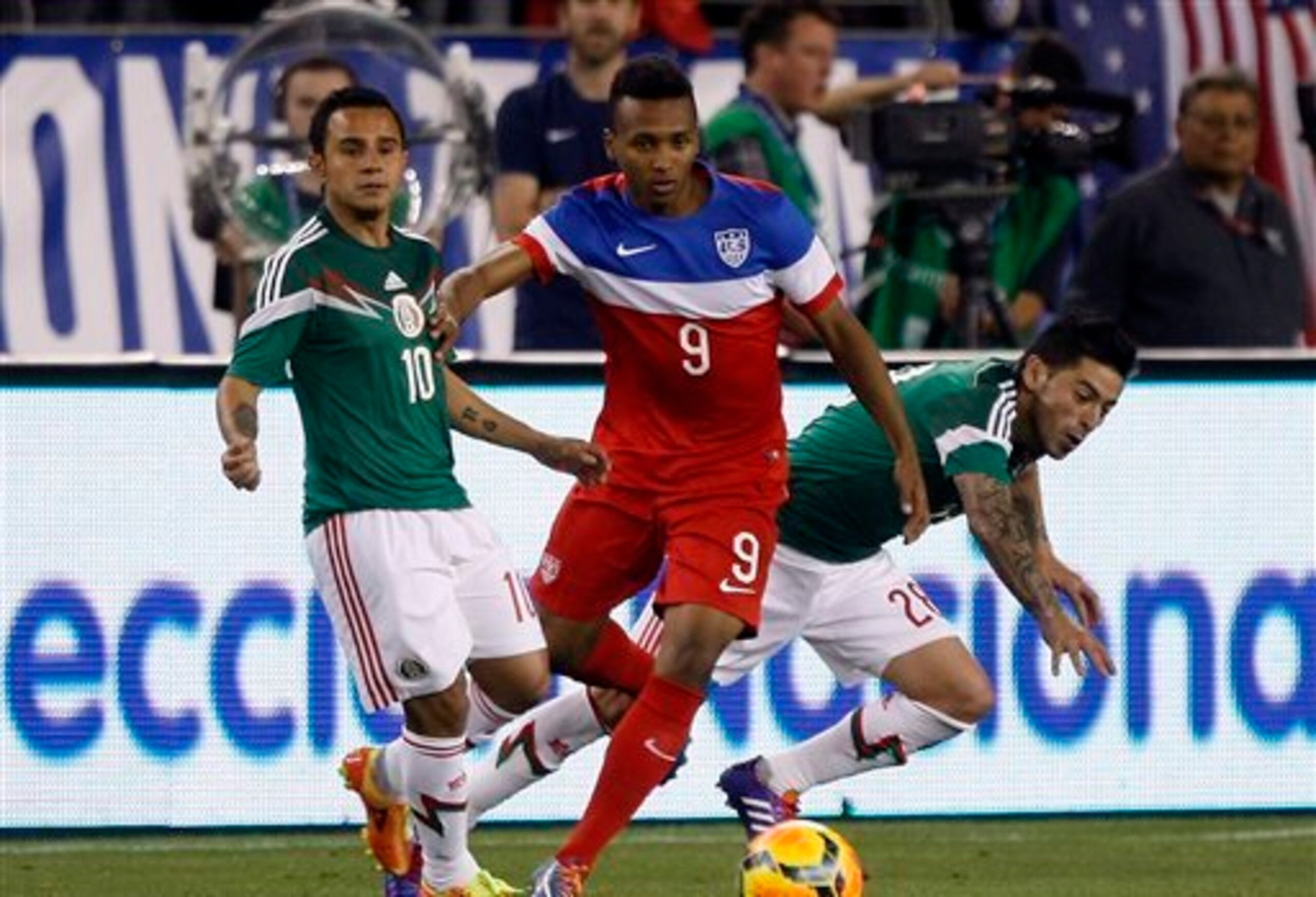 USA international Julian Green in action last month.