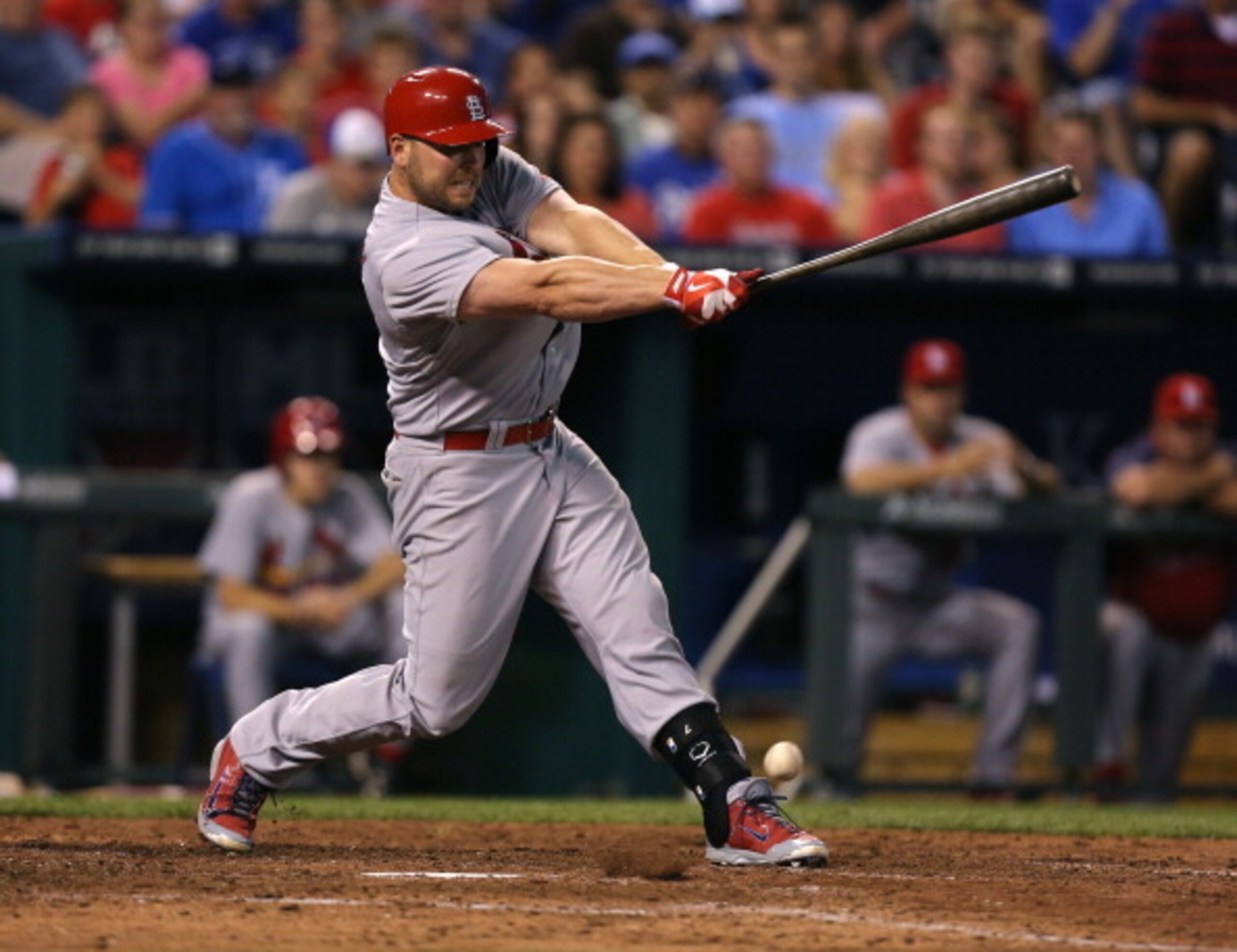 Cardinals left fielder Matt Holliday gets a hit against the Royals on June 4.