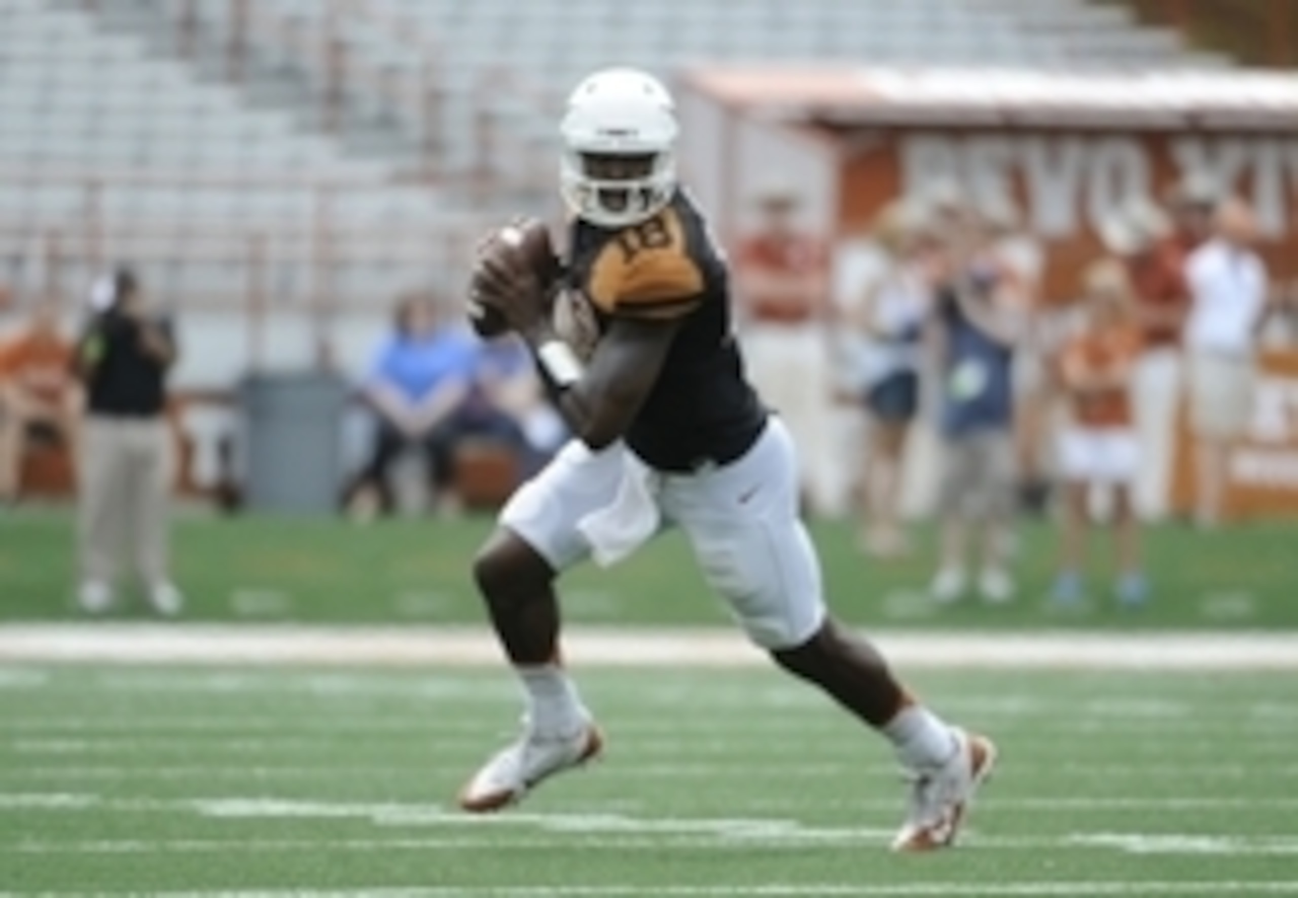 Tyrone Swoopes still has room to improve before becoming a starting quarterback. Tyrone Swoopes still has room to improve before becoming a starting quarterback.
