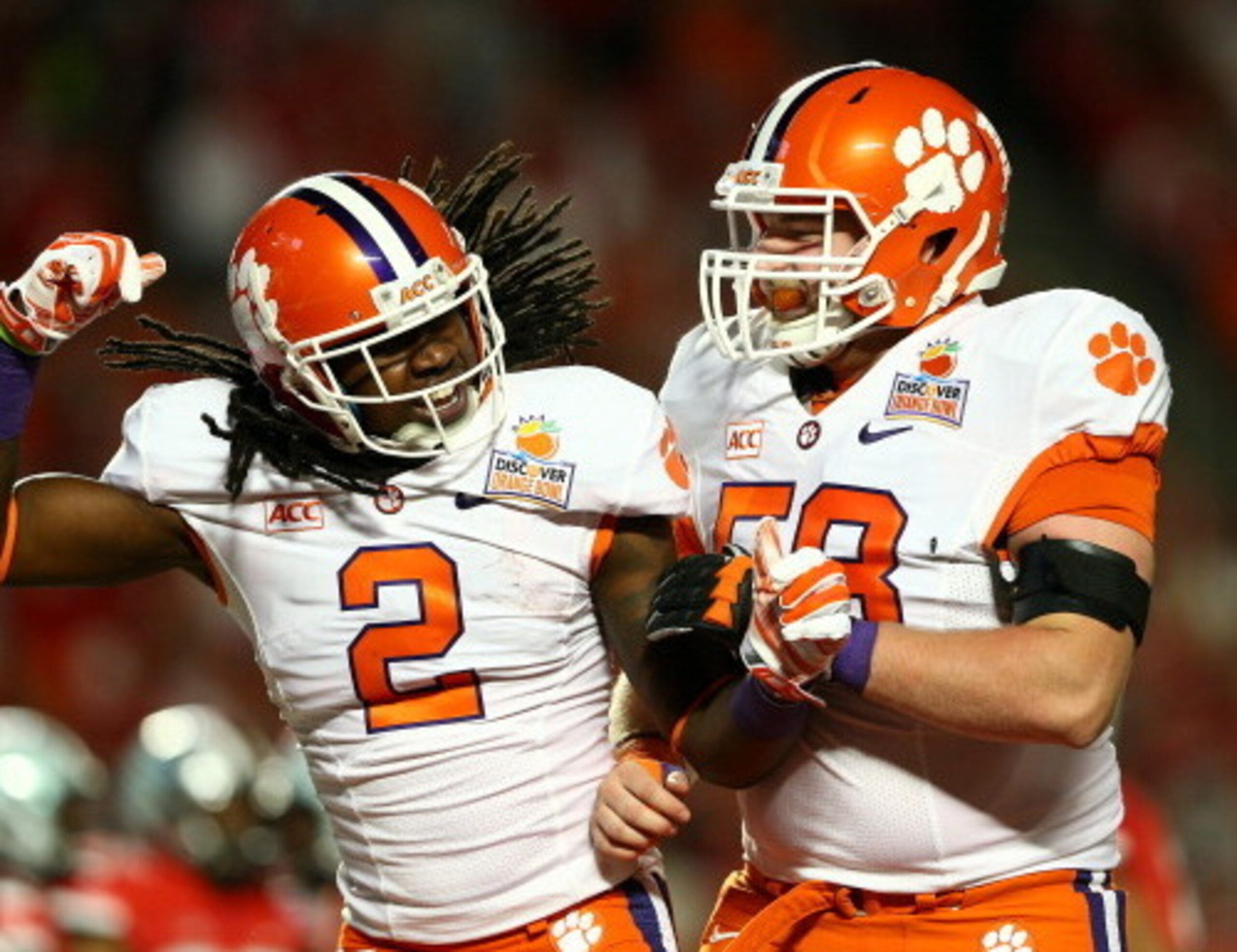 Junior center Ryan Norton (right) celebrating with Sammy Watkins after a big play in the Orange Bowl Junior center Ryan Norton (right) celebrating with Sammy Watkins after a big play in the Orange Bowl
