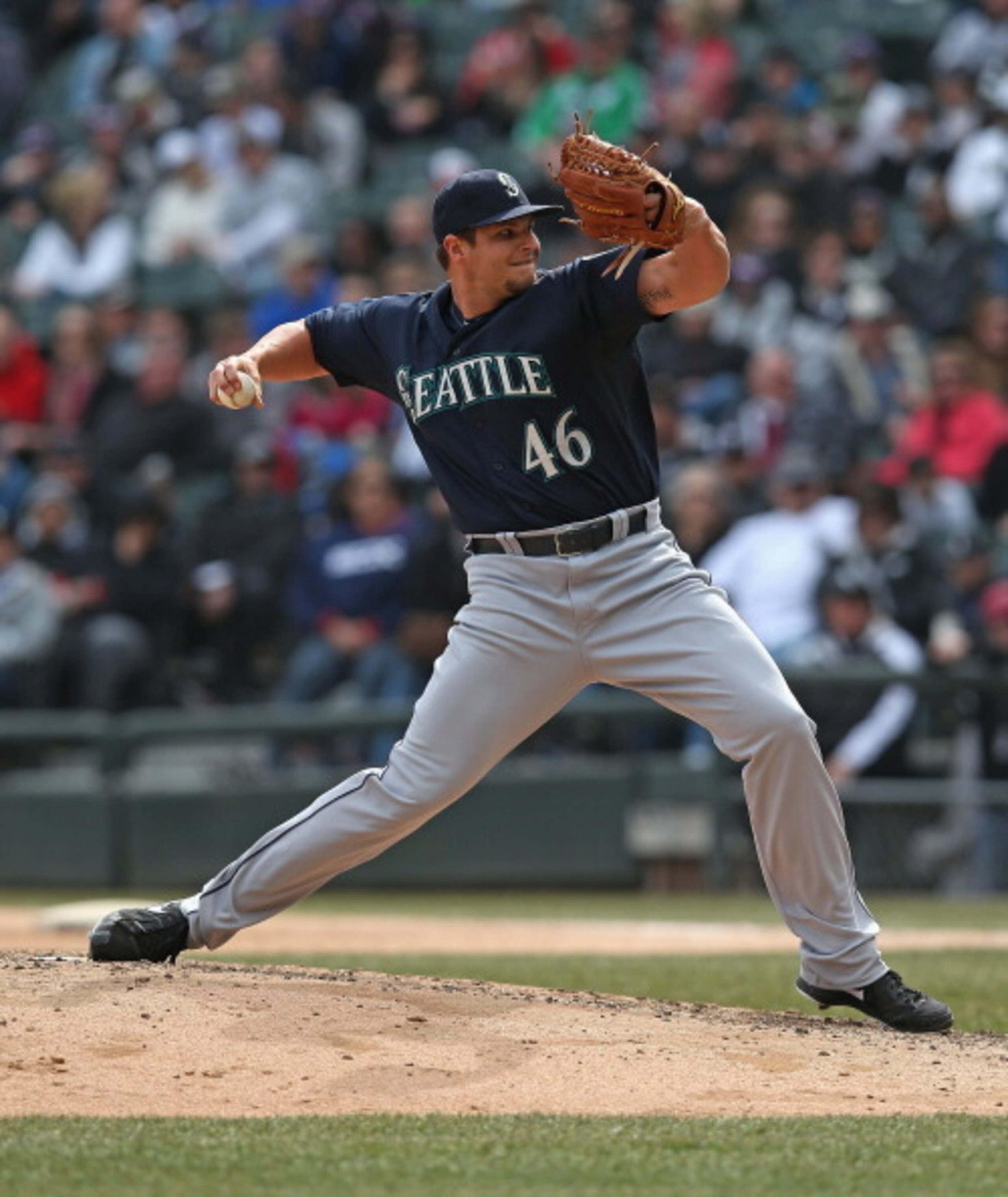 CHICAGO, IL - APRIL 06: Stephen Pryor #46 of the Seattle Mariners pitches against the Chicago White Sox at U.S. Cellular Field on April 6, 2013 in Chicago, Illinois. The White Sox defeated the Mariners 4-3. (Photo by Jonathan Daniel/Getty Images) CHICAGO, IL - APRIL 06: Stephen Pryor #46 of the Seattle Mariners pitches against the Chicago White Sox at U.S. Cellular Field on April 6, 2013 in Chicago, Illinois. The White Sox defeated the Mariners 4-3. (Photo by Jonathan Daniel/Getty Images)