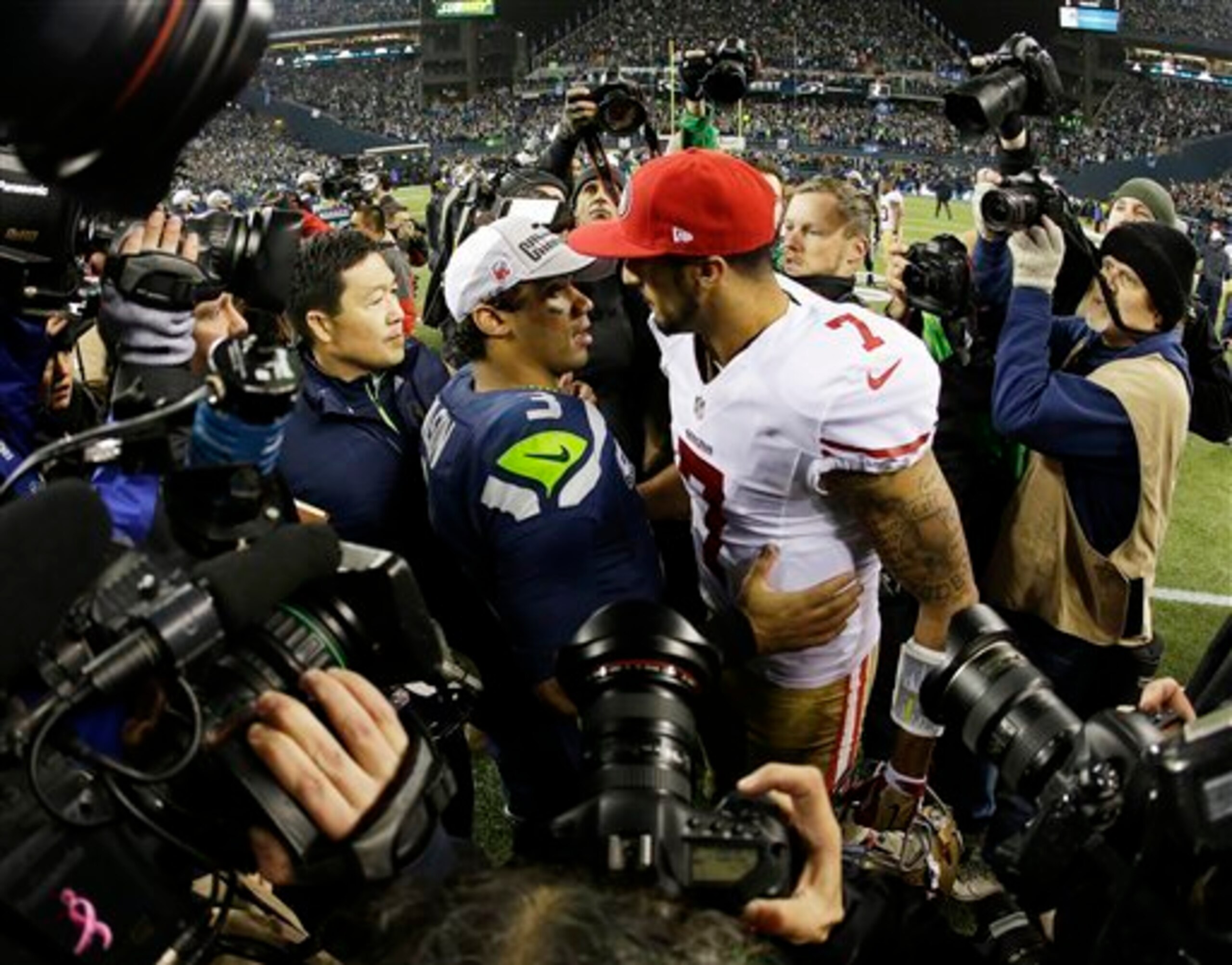 Kaepernick will be the one consoling Russell WIlson at CenturyLink Field come 2014.