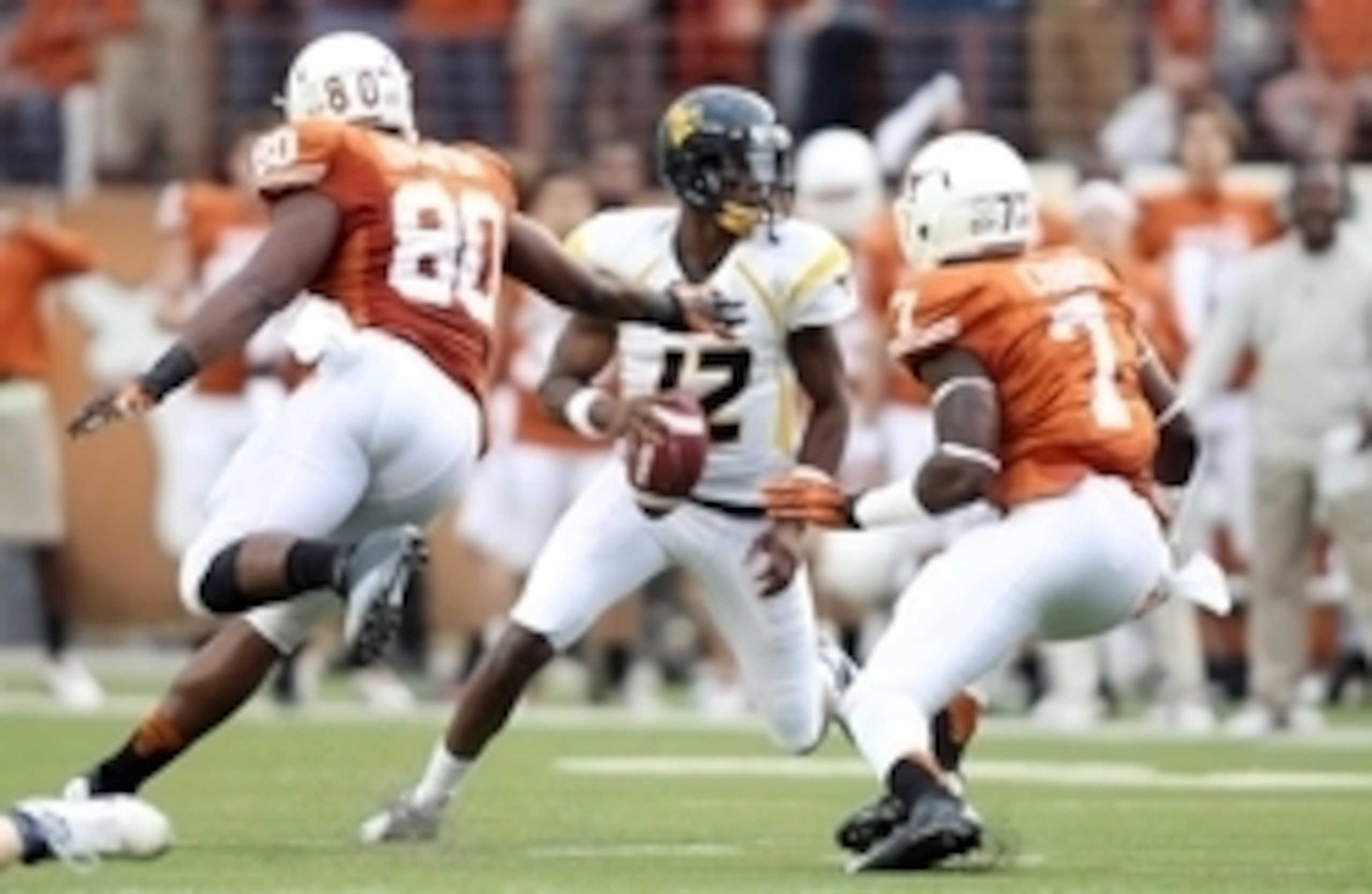Demarco Cobbs (No. 7) has game-changing athleticism if he can settle into a role on Strong's defense.
