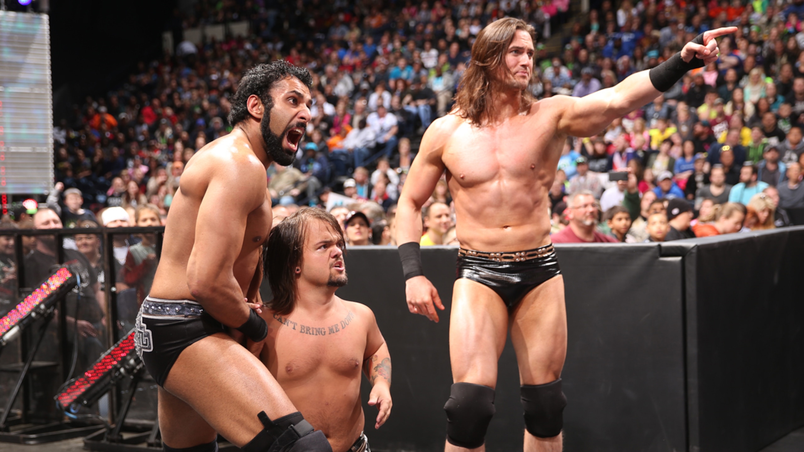 Jinder Mahal, Hornswoggle and Drew McIntyre, only one of whom still has a job with WWE